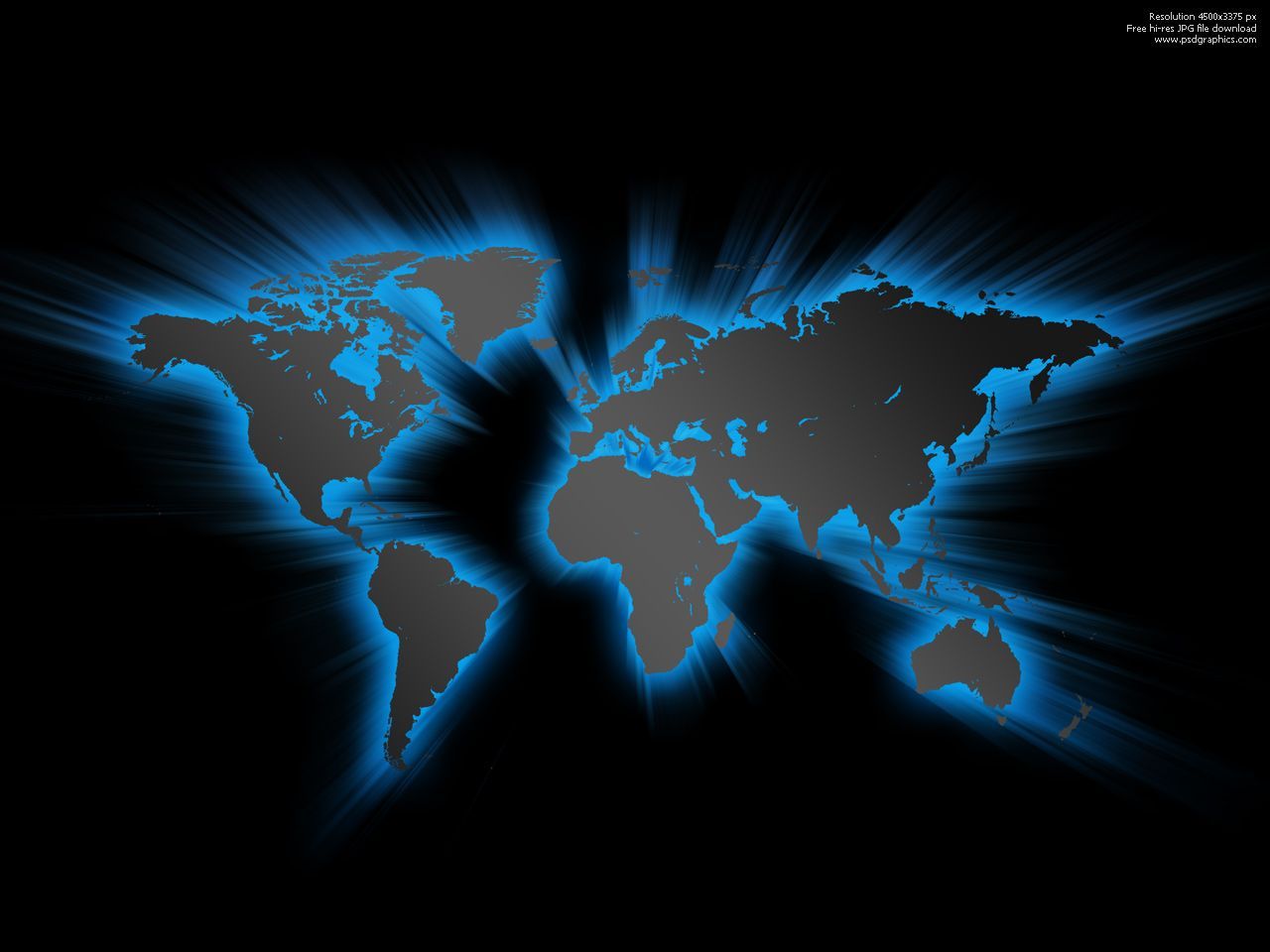 1280x960 Clipart of Black World Map free image download