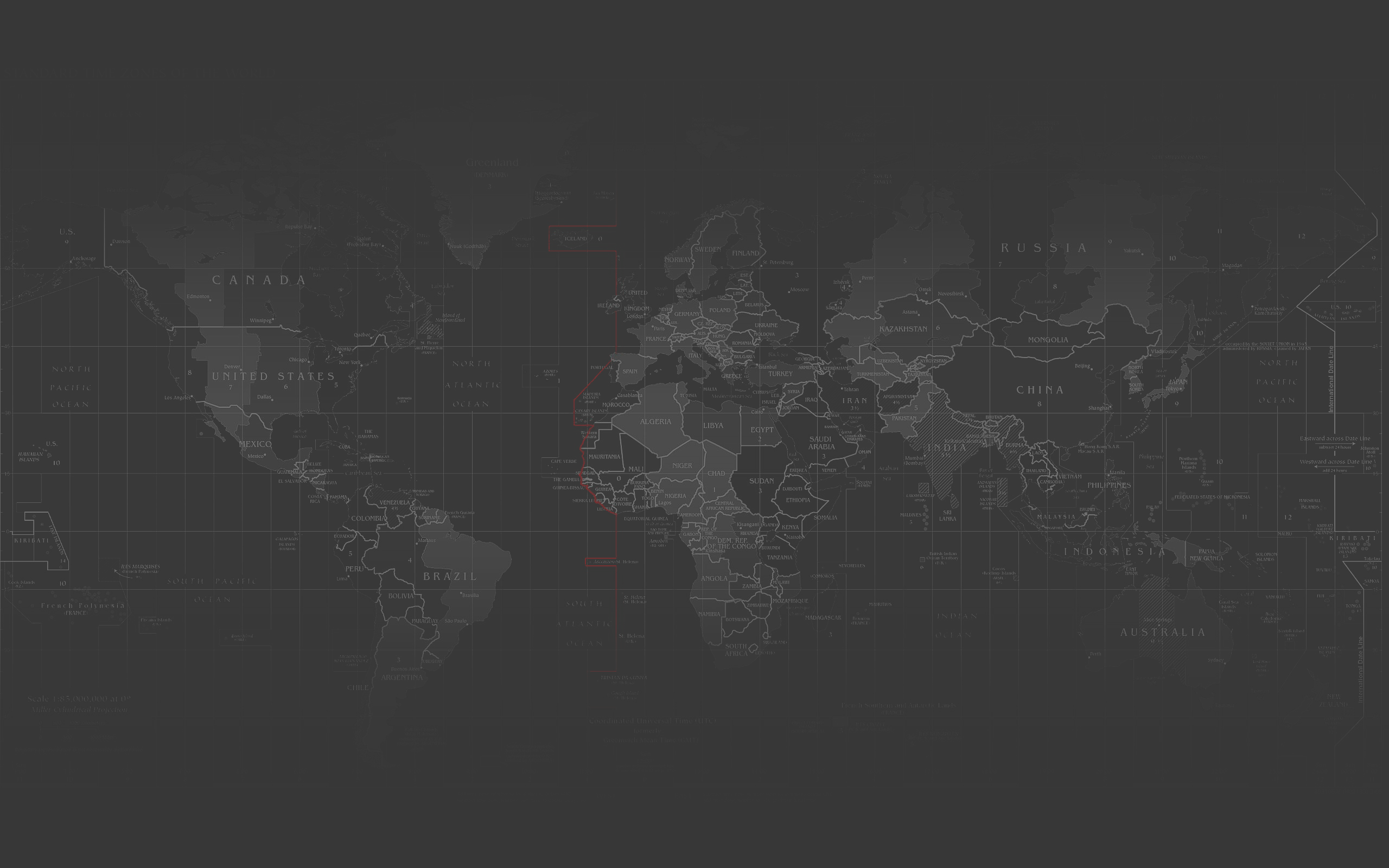 2560x1600 Map World Dark Dark Background Continents Geography Digital Grid Time Zones Abstract Wallpaper:2560x1600