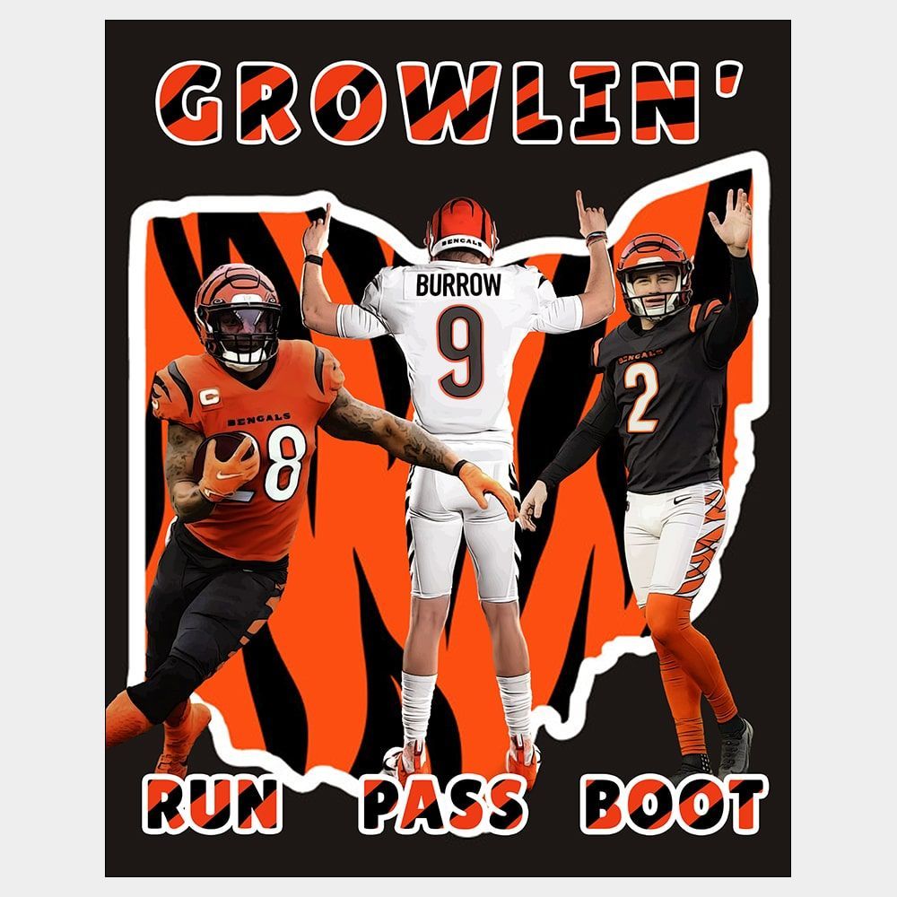 1000x1000 Cincinnati Bengals, Pass And Boot Sports Art