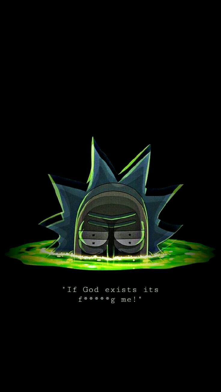 736x1308 Rick And Morty Black Wallpaper