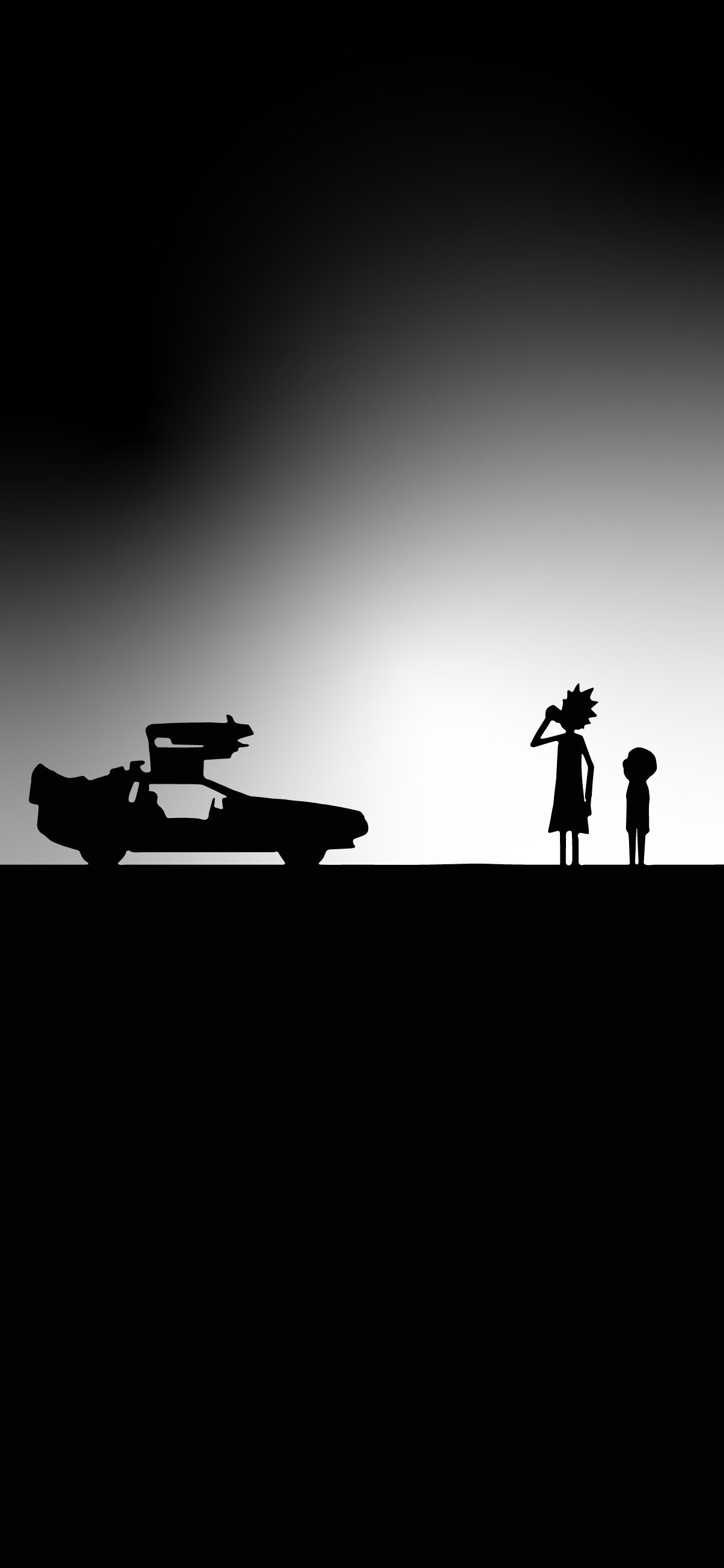 1205x2609 Rick And Morty Black Wallpaper