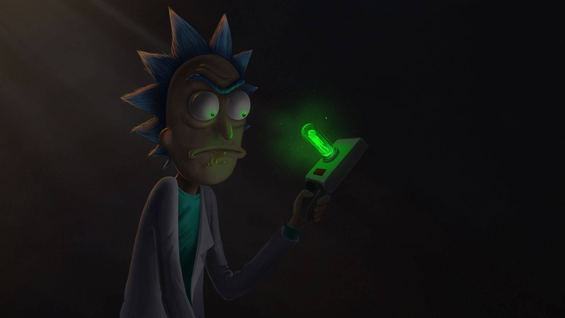1920x1080 Download Dark Rick And Morty Stoner With Portal Gun Wallpaper