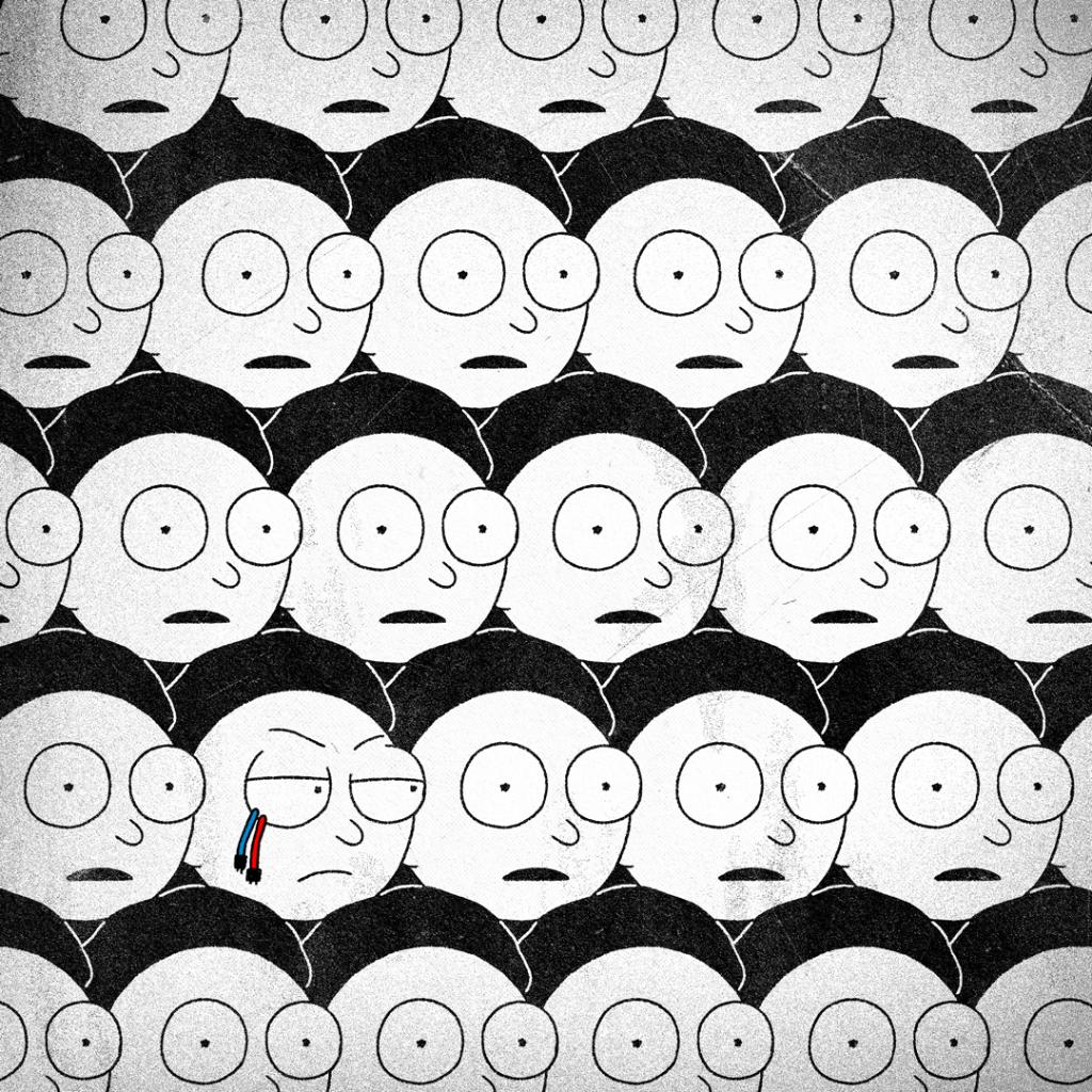 1024x1024 Rick and Morty on X: Black and white and dread all over. / X