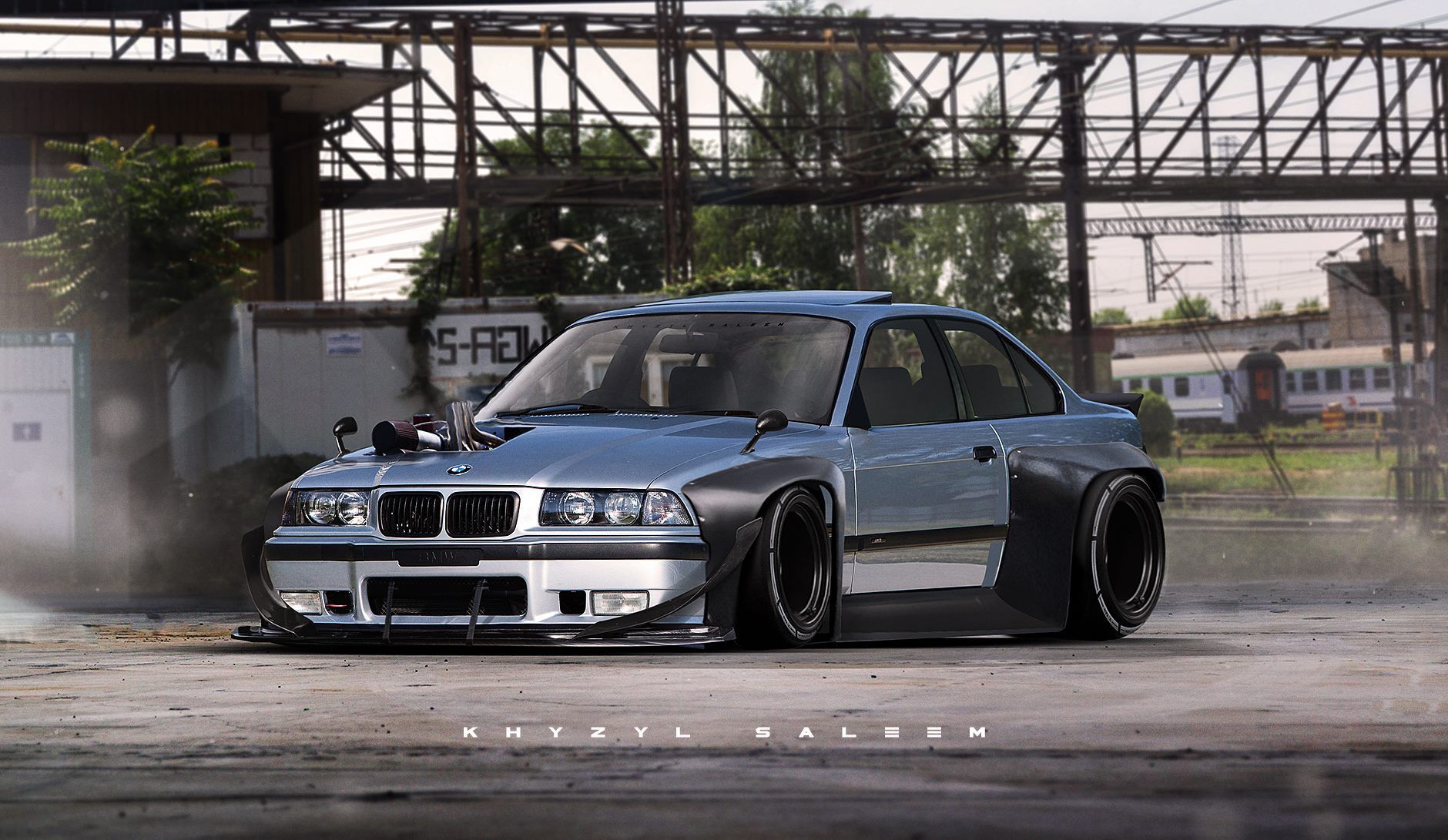 1880x1091 vehicle, Khyzyl Saleem, artwork, car, BMW, BMW E widebody Gallery HD Wallpaper
