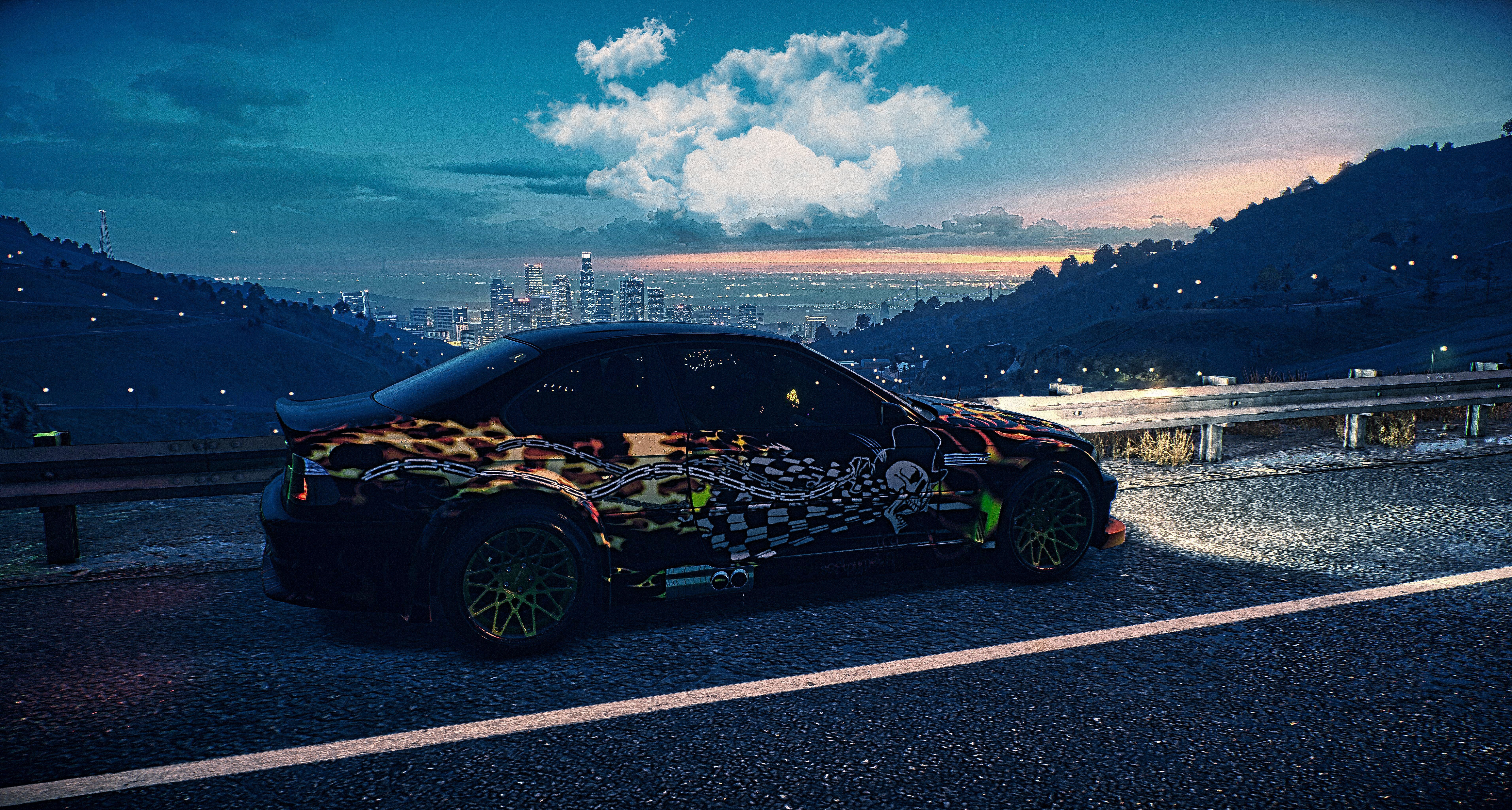 7652x4100 BMW M3 E46 BMW Widebody NFS 2015 Need For Speed Need For Speed 2015 Car City Cityscape RTR Wheels Ev Wallpaper:7652x4100