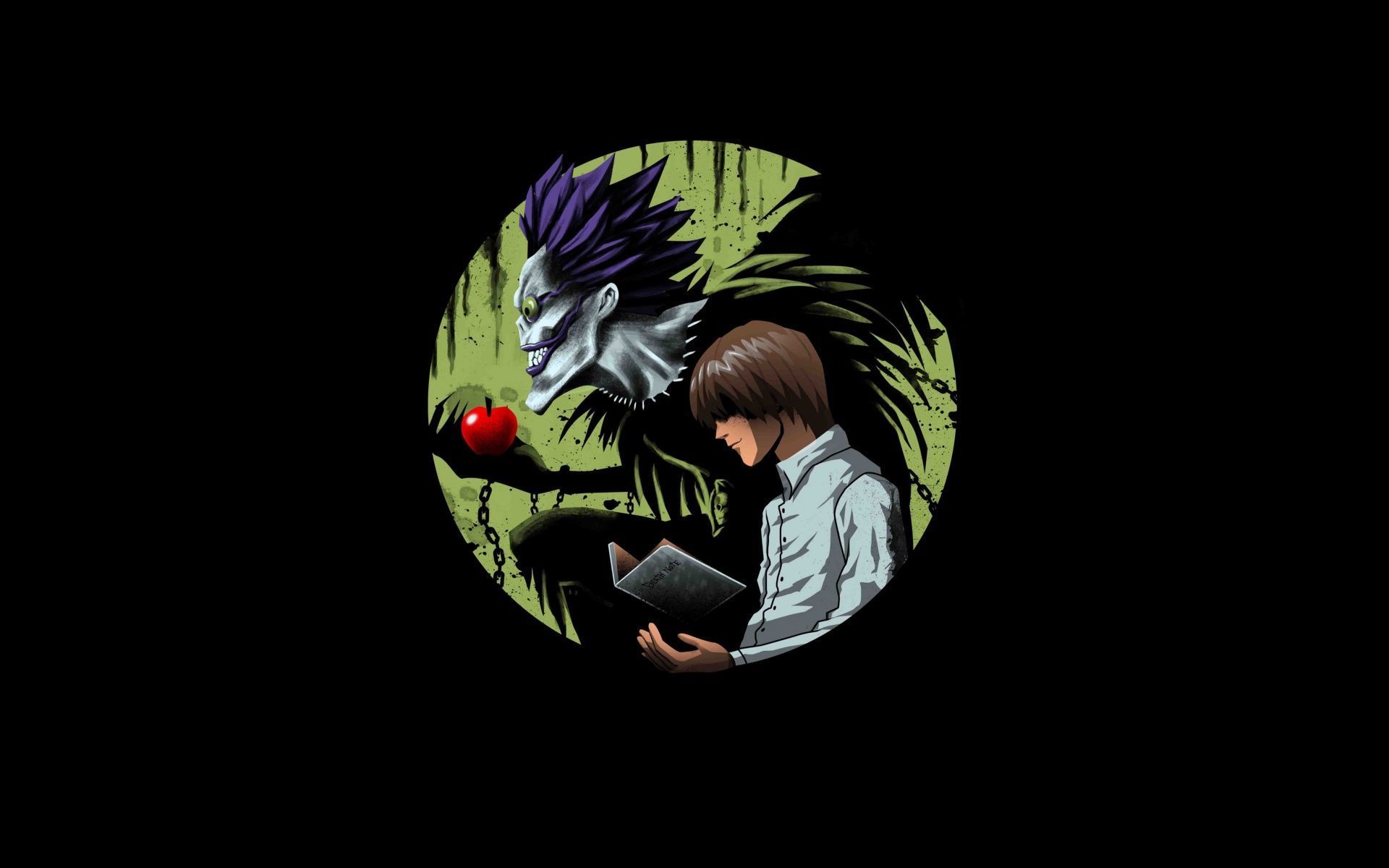 1920x1200 Light Yagami Wallpaper 4K, Death Note, 5K, Black background