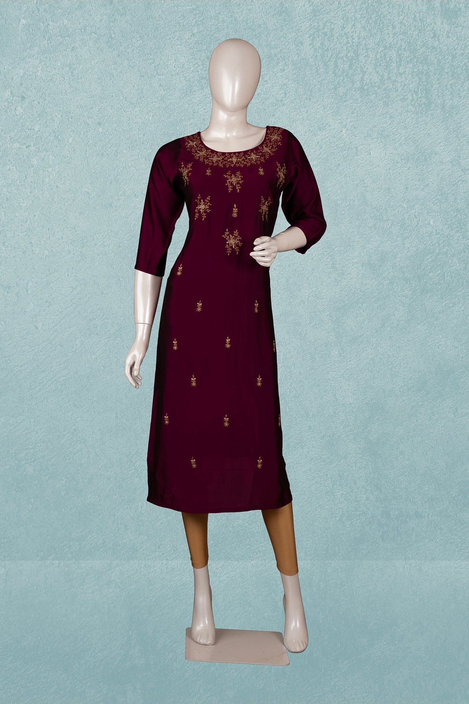 1500x2250 Peacock Blue Colour Kurti