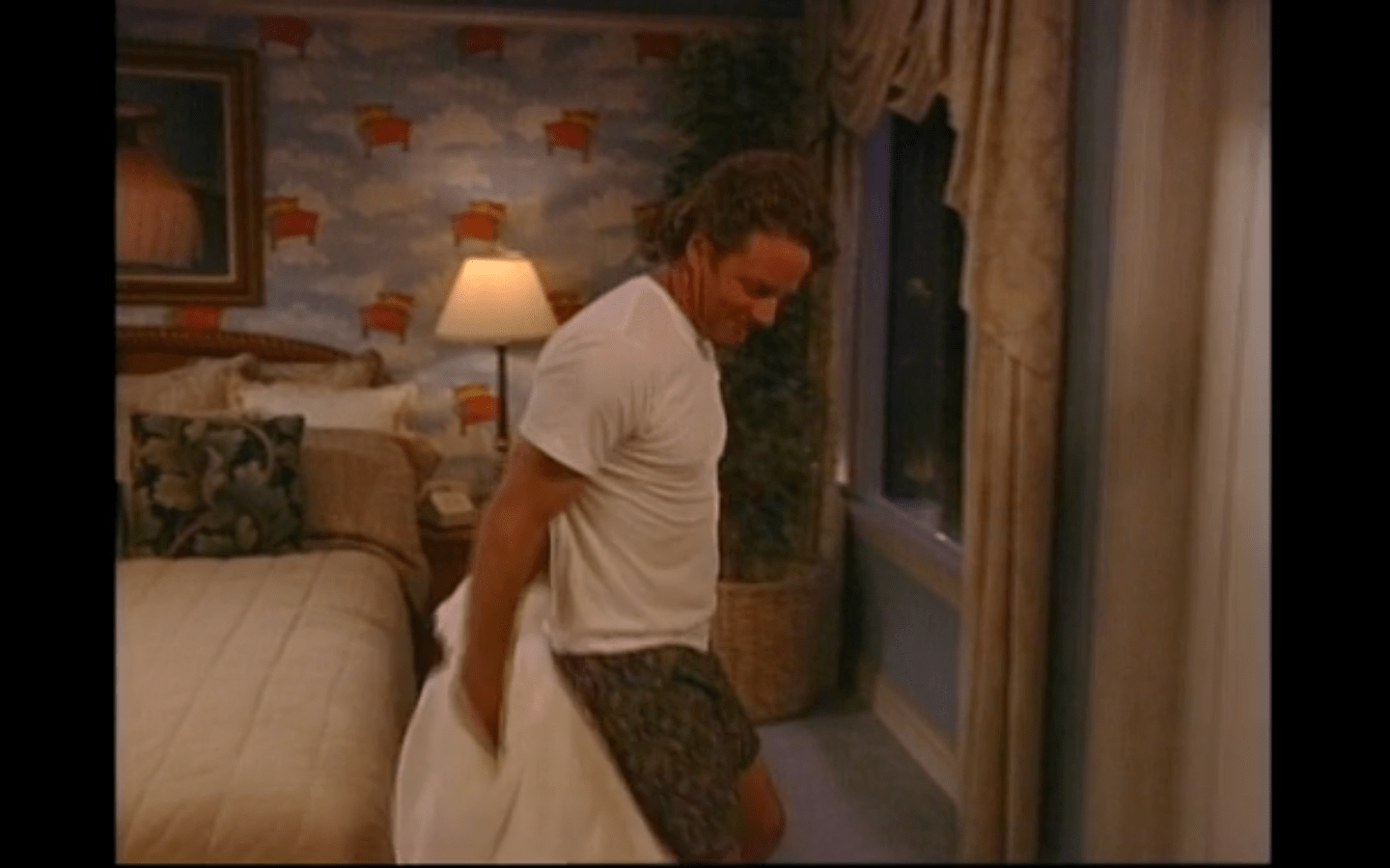 1440x900 In the prom episode. The Room Cory and Topanga get in the hotel is bed themed. Complete with bed wallpaper and a framed picture of the bed in the room over the
