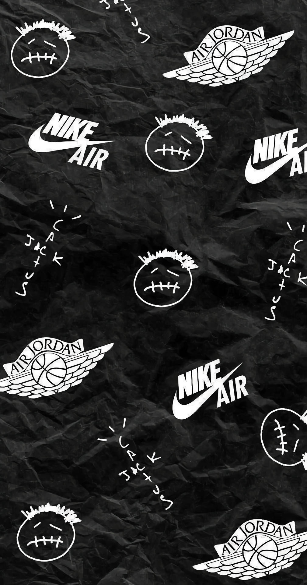 1009x1920 Download Scattered Nike iPhone Logos Wallpaper