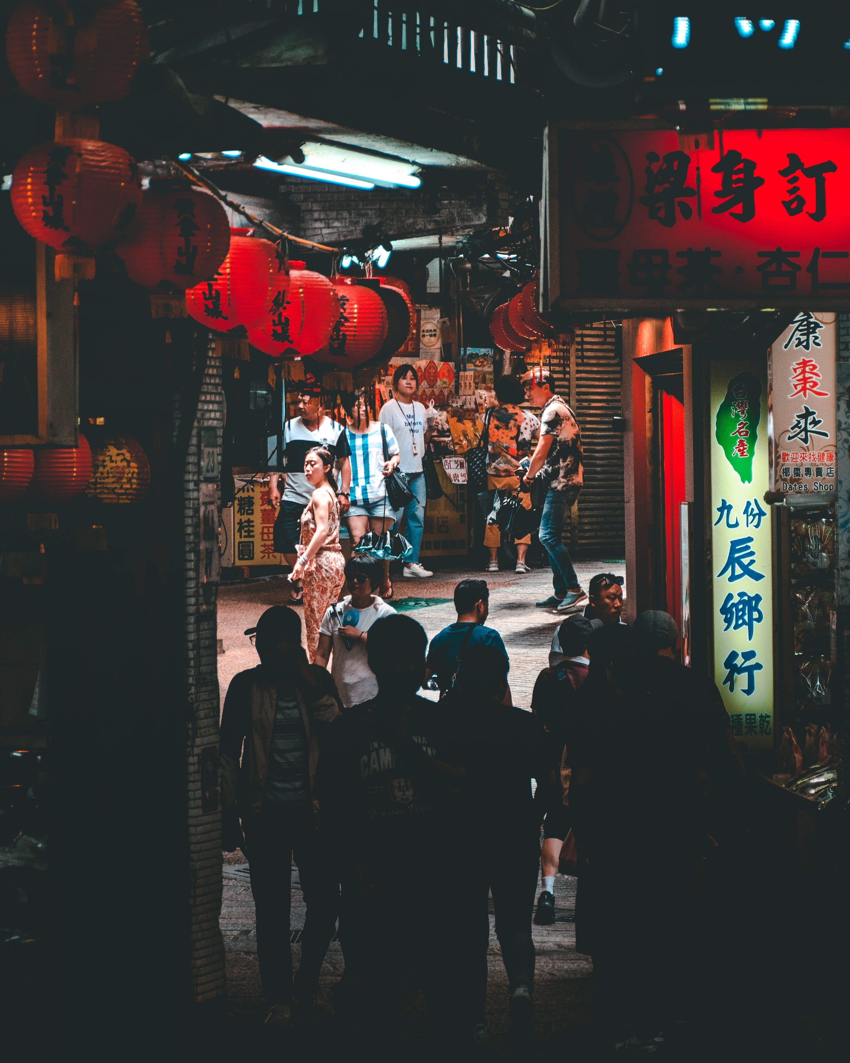 3225x4031 Wallpaper / crowd, chinese Culture, group Of People, shopping, stores, lantern, taiwan, travel, 4K, store, light, china Asia, wandering, editorial, tourist free download