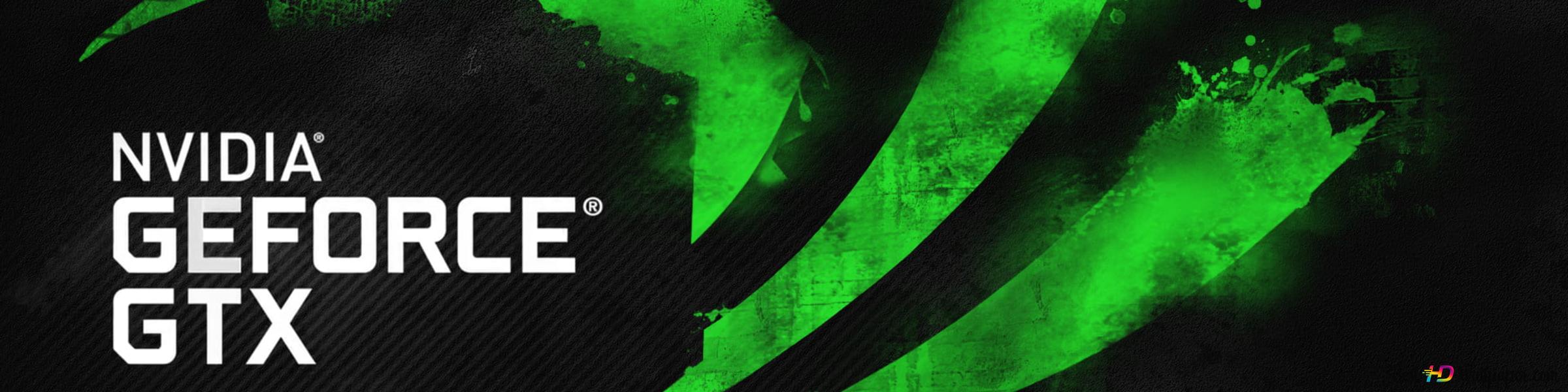 2400x600 Nvidia geforce gtx logo, green color, communication 2K wallpaper download