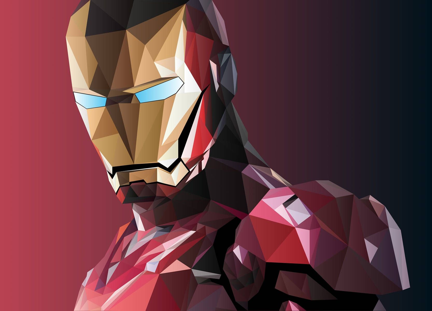 1667x1200 Download Geometric Digital Art Iron Man Superhero Wallpaper