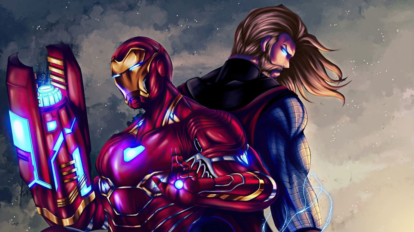 1333x750 Wallpaper Marvel Trinity Art, Iron Man, Captain America, Natasha Romanova, Art, Background Free Image