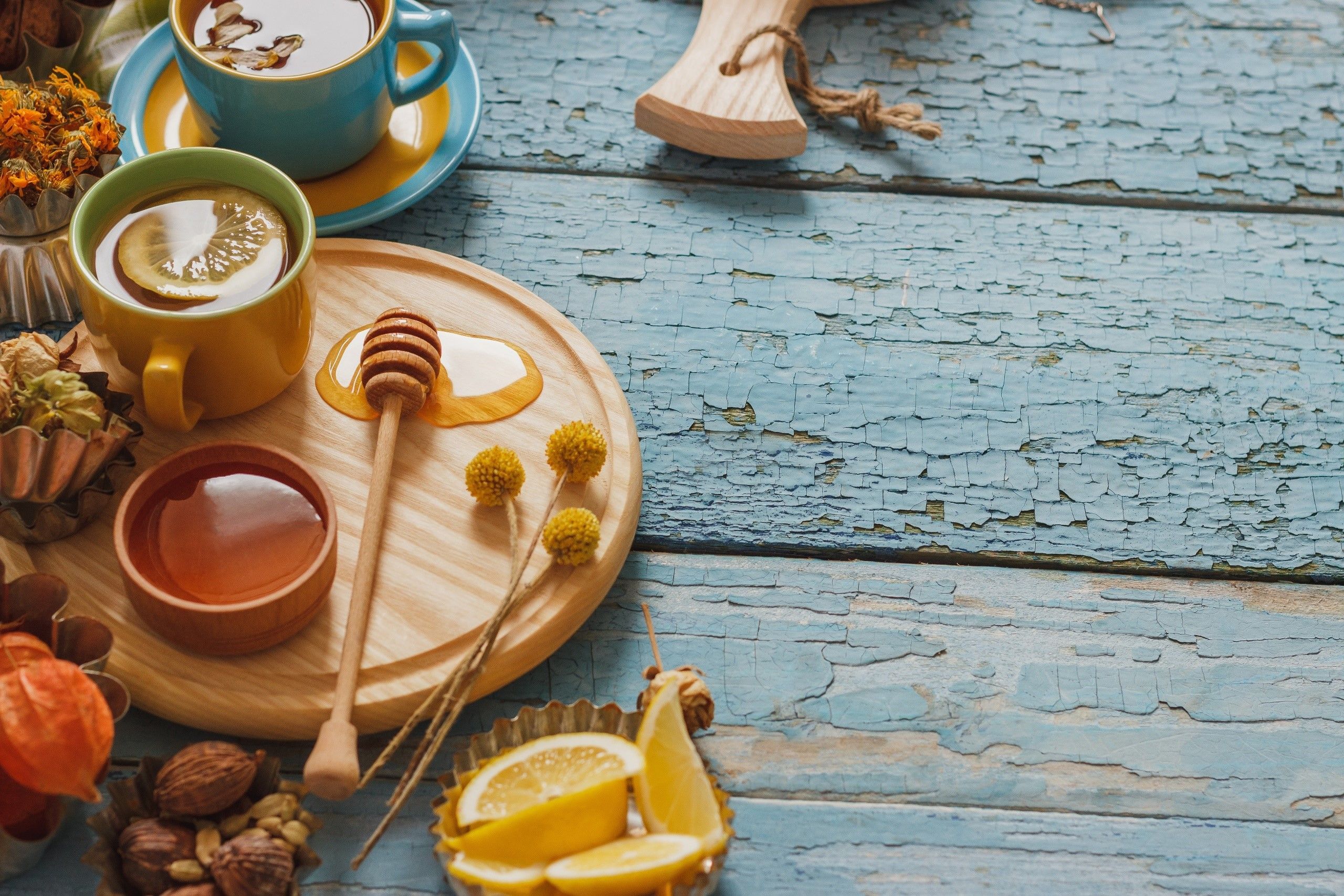 2560x1707 sweets, food, honey, cup, wooden surface Gallery HD Wallpaper