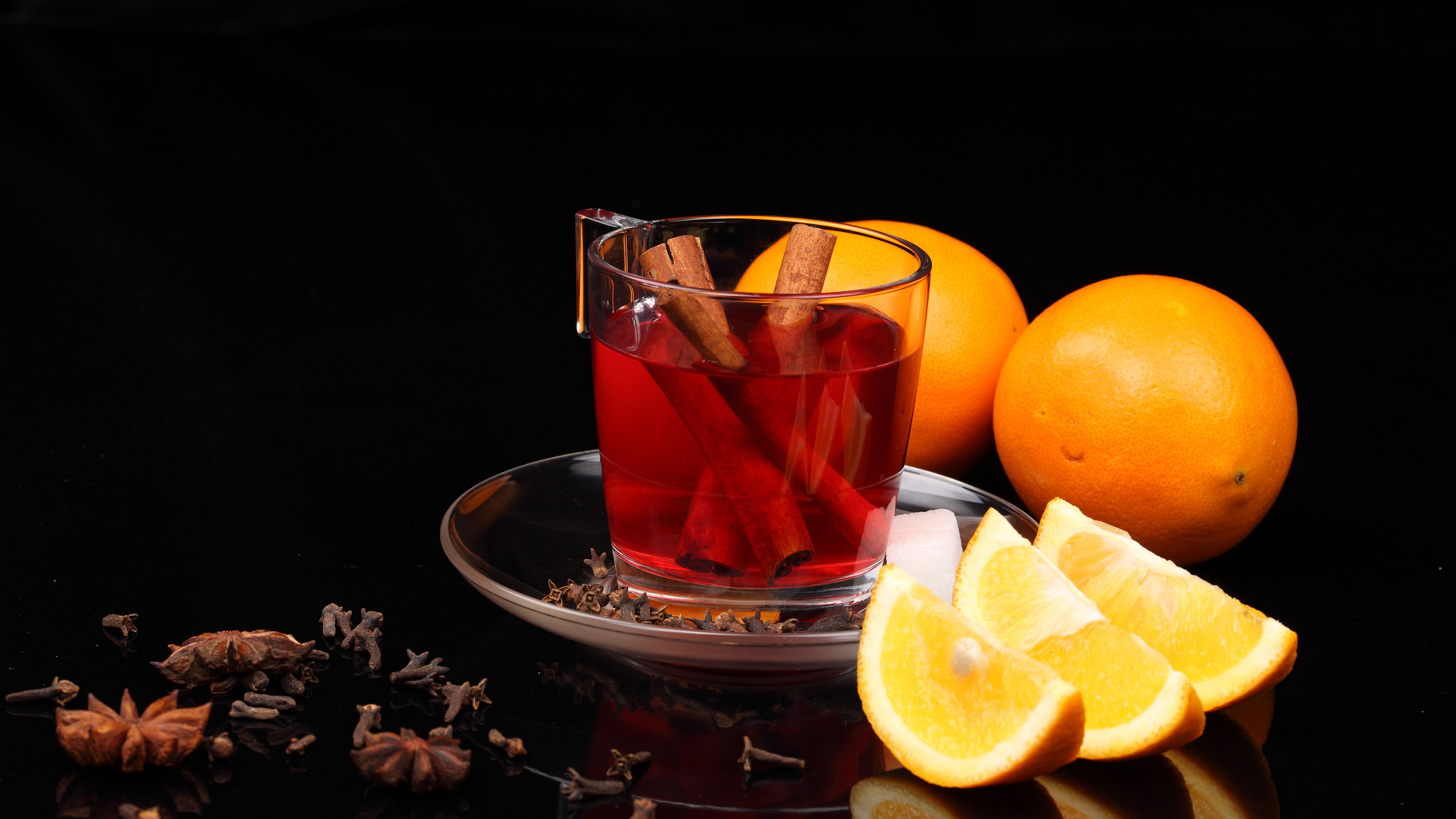 5120x2880 Wallpaper Tea, Orange Juice, Herbal Tea, Clove, Cinnamon, Background Free Image