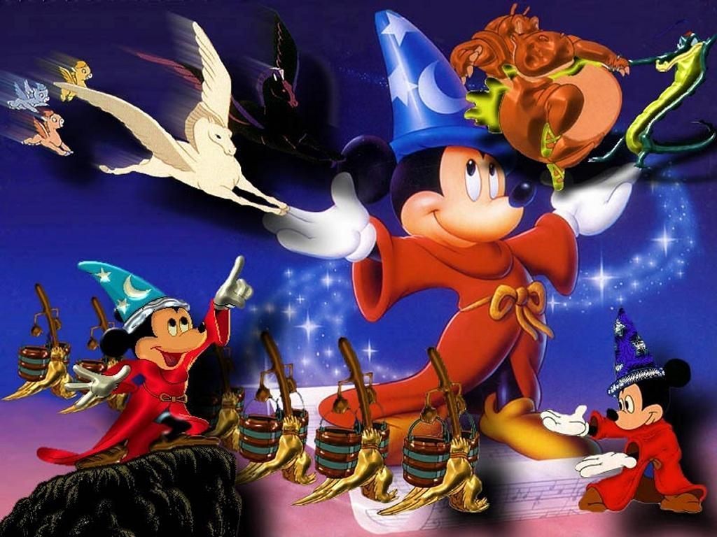 1024x768 Fantasia. Fantasia disney, Mickey mouse wallpaper, Mickey mouse cartoon