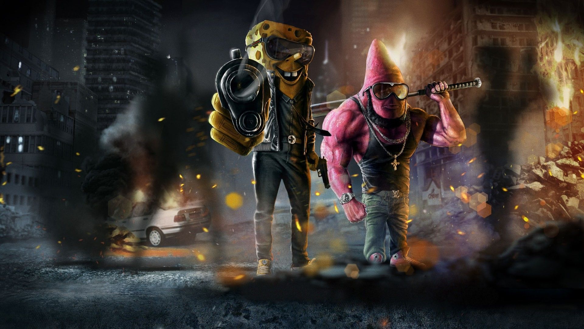 1920x1080 Free download Wallpaper gun parody SpongeBob SquarePants Mafia Patrick [1920x1080] for your Desktop, Mobile & Tablet. Explore Spongebob PC Wallpaper. Spongebob Wallpaper, Spongebob Desktop Wallpaper, Spongebob Background Picture