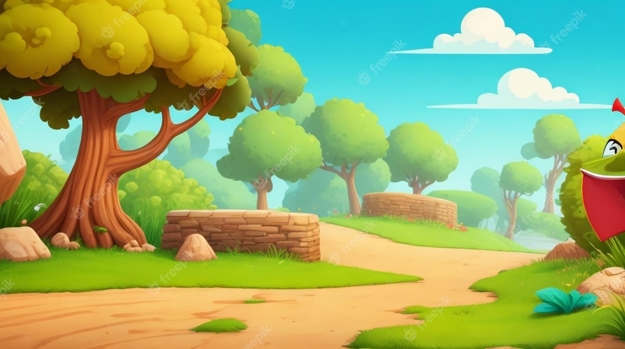 2000x1117 Cartoon Background Image