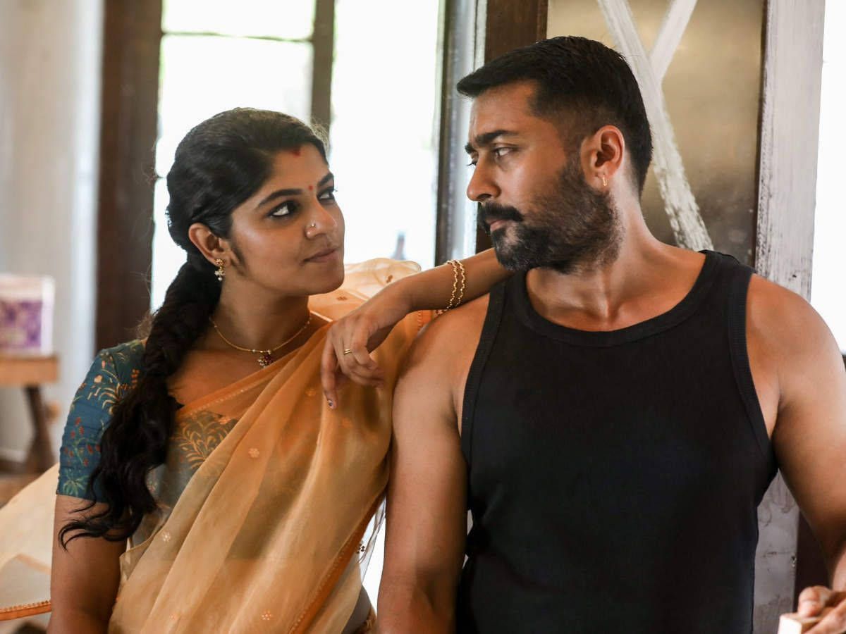 1200x900 Download Soorarai Pottru Suriya Aparna Balamurali Shoulder Lean Wallpaper