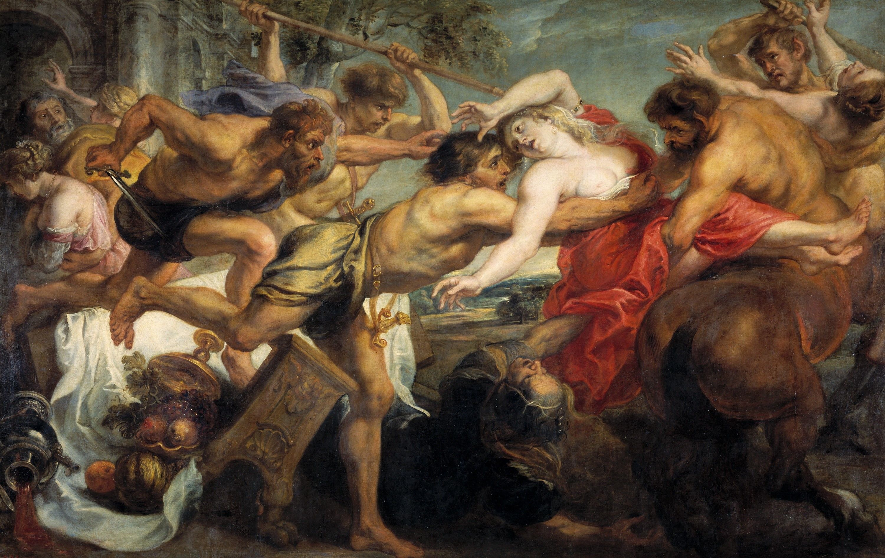 3000x1893 Wallpaper / Pieter Paul Rubens, mythology, Peter Paul Rubens, 2K, Kidnapping Hippodamia, Battle of the Lapiths and Centaurs, picture free download