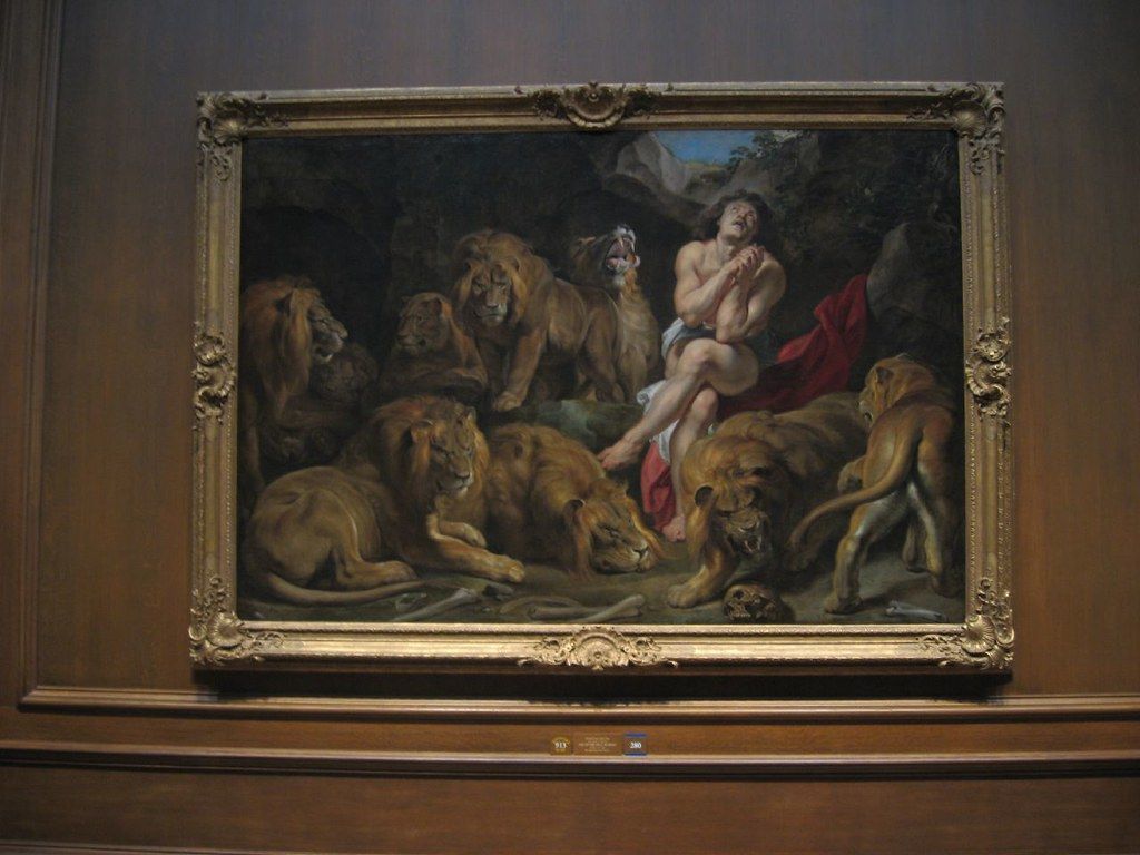 1024x768 Daniel and the Lion's Den, Sir Peter Paul Rubens, Na