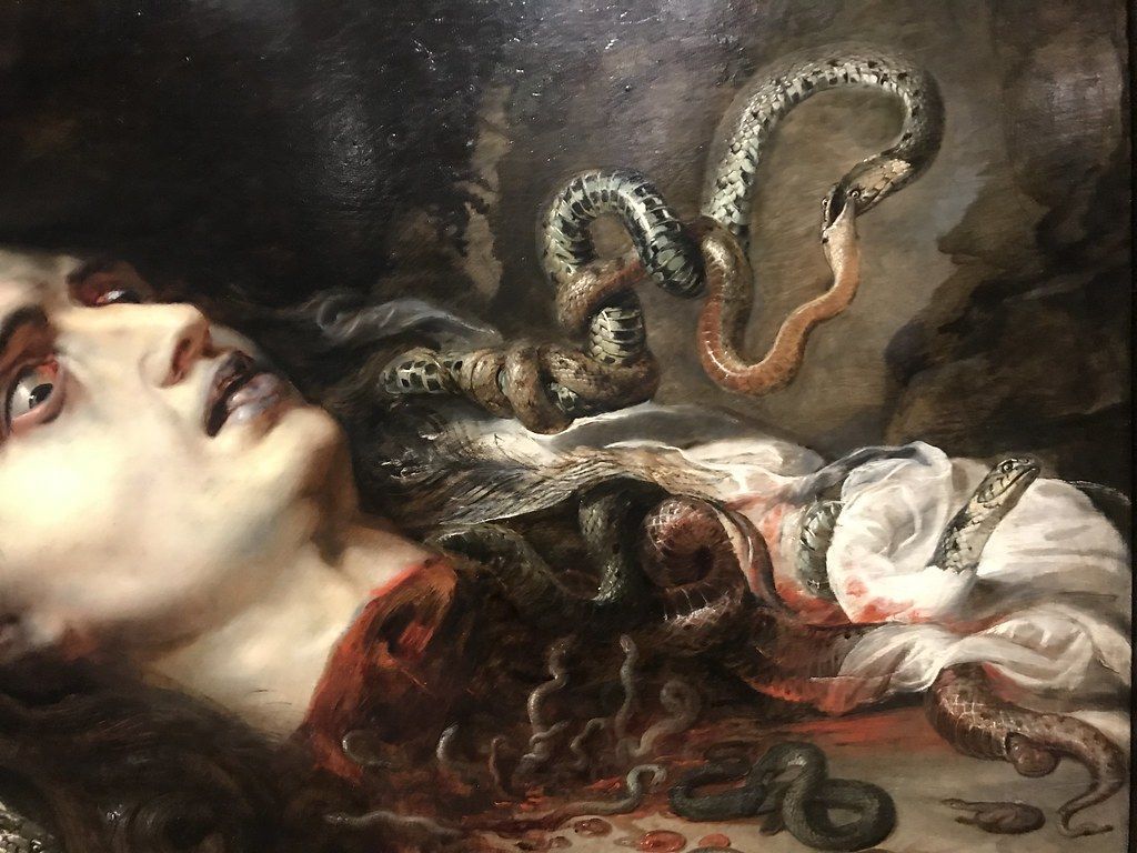 1024x768 Peter Paul Rubens. (detail) Head of Medusa, 1617. Oil on pa