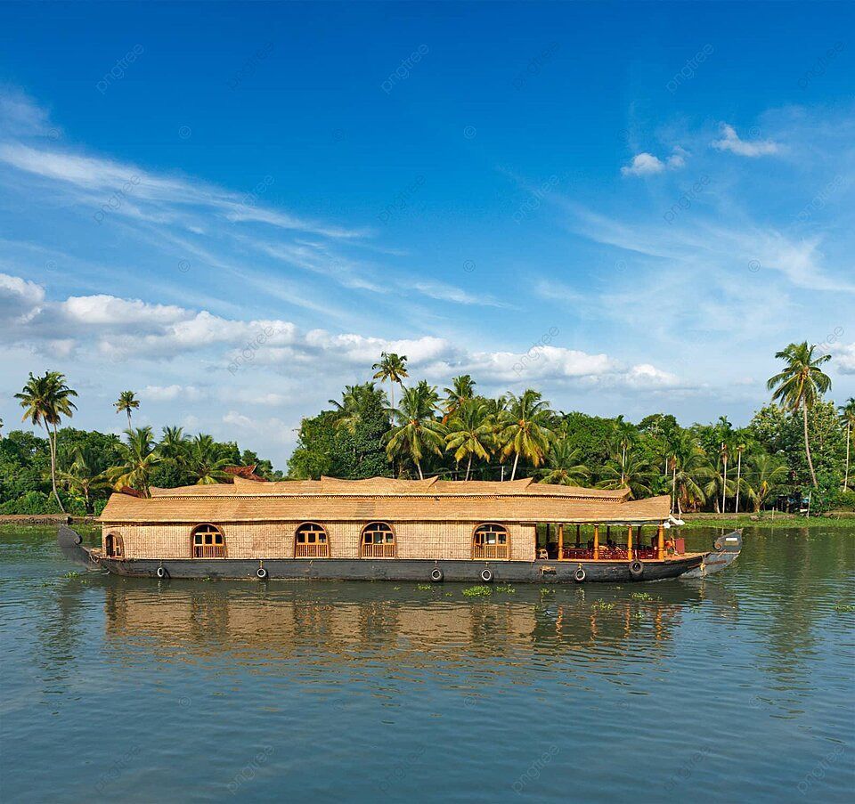 960x903 Houseboat On Kerala Backwaters India Traditional Sailing Palm Photo Background And Picture For Free Download
