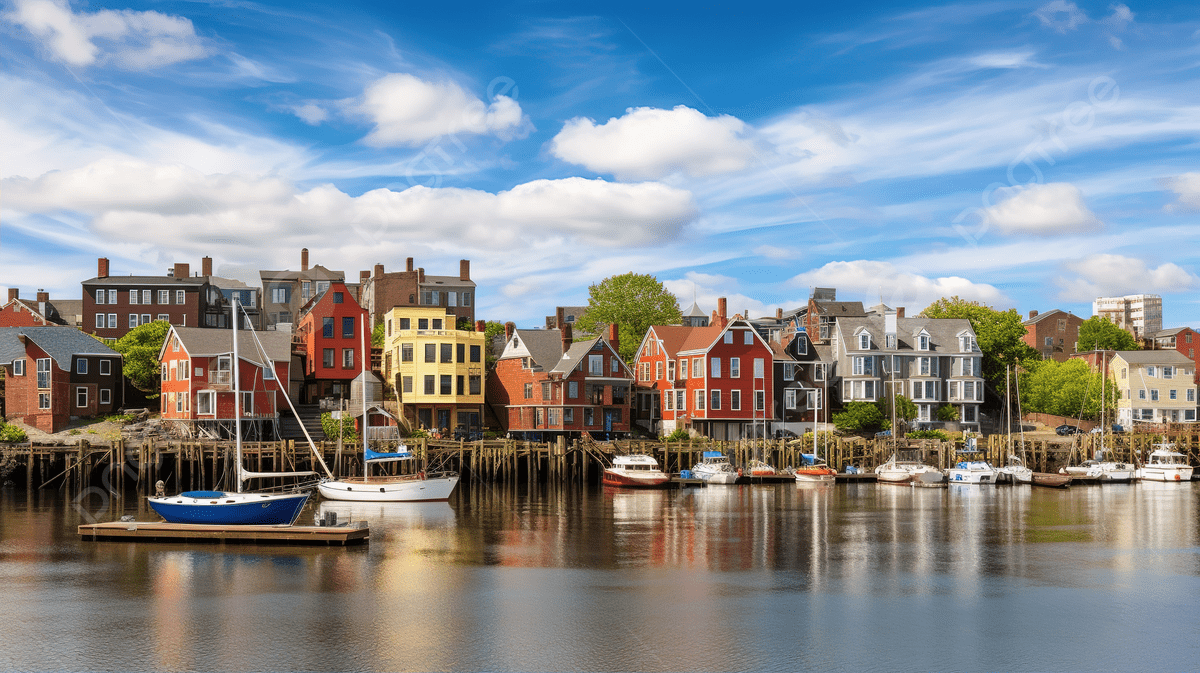 1200x673 Colorful Houses On The Water Background, Picture Of Portsmouth New Hampshire Background Image And Wallpaper for Free Download
