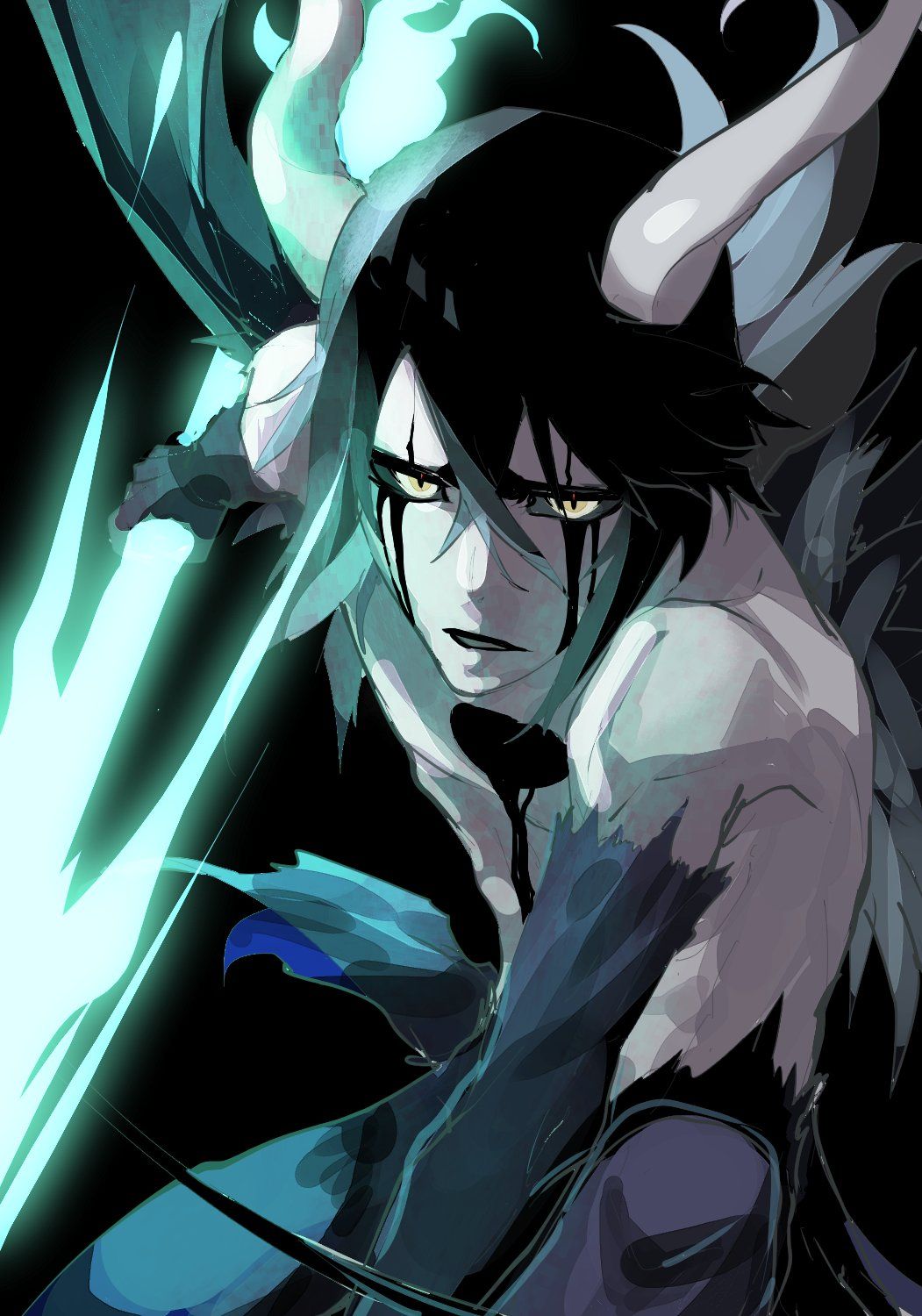 1051x1500 ulquiorra cifer (bleach) drawn