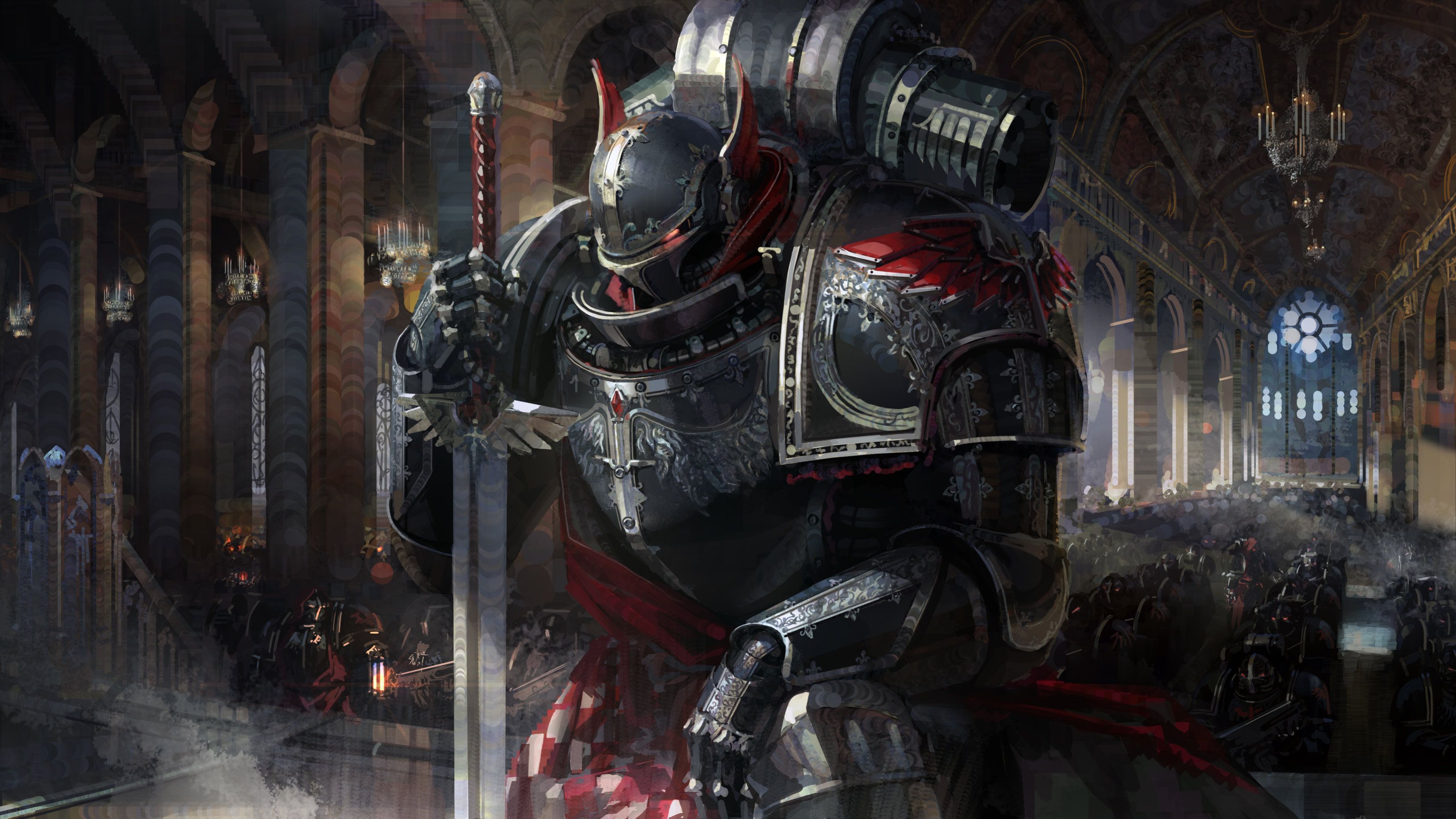 3265x1837 Armor, Sword, Warhammer 40k, Warrior wallpaper.me!
