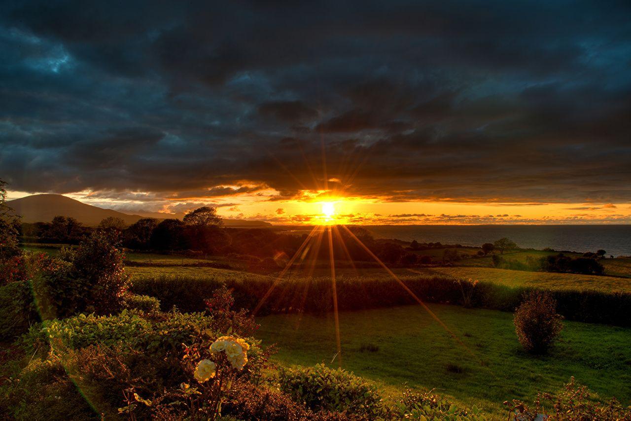 1280x853 Wallpaper Rays of light Ireland Dingle Peninsula Kerry Nature Sky