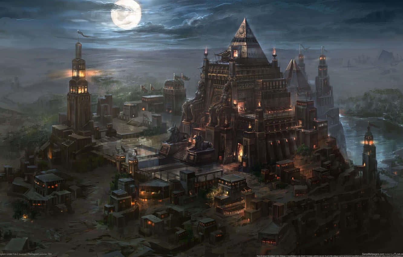 1332x850 Download Pyramid Of The Moon Fantasy Kingdom Wallpaper