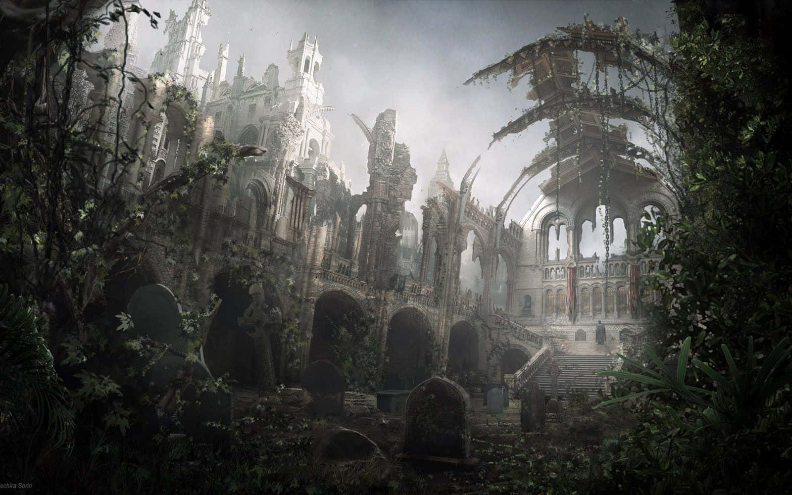 1600x1000 Download Mystic Dragon Overlooking Fantasy Kingdom Wallpaper