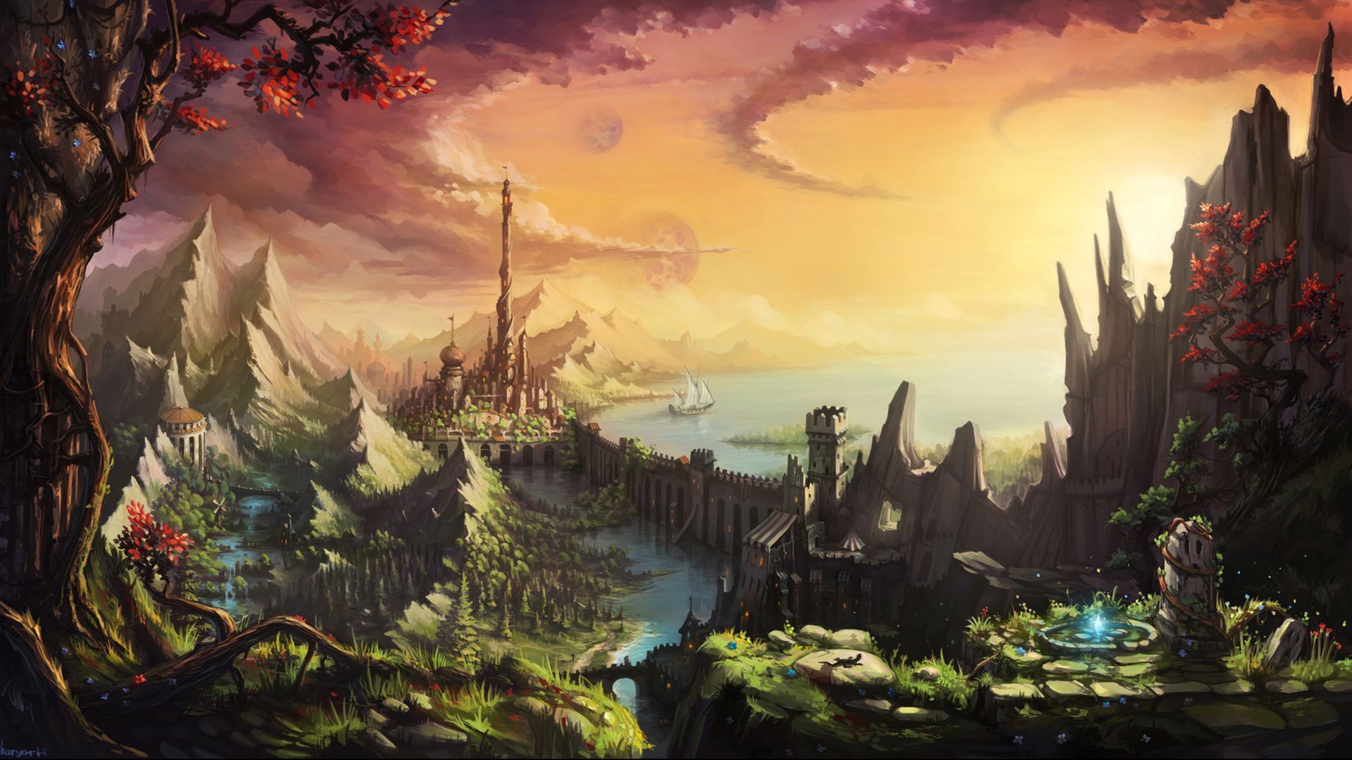 1920x1080 Fantasy Castle HD Wallpaper