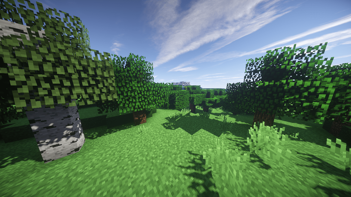 1366x768 Forest Minecraft Wallpaper:1366x768