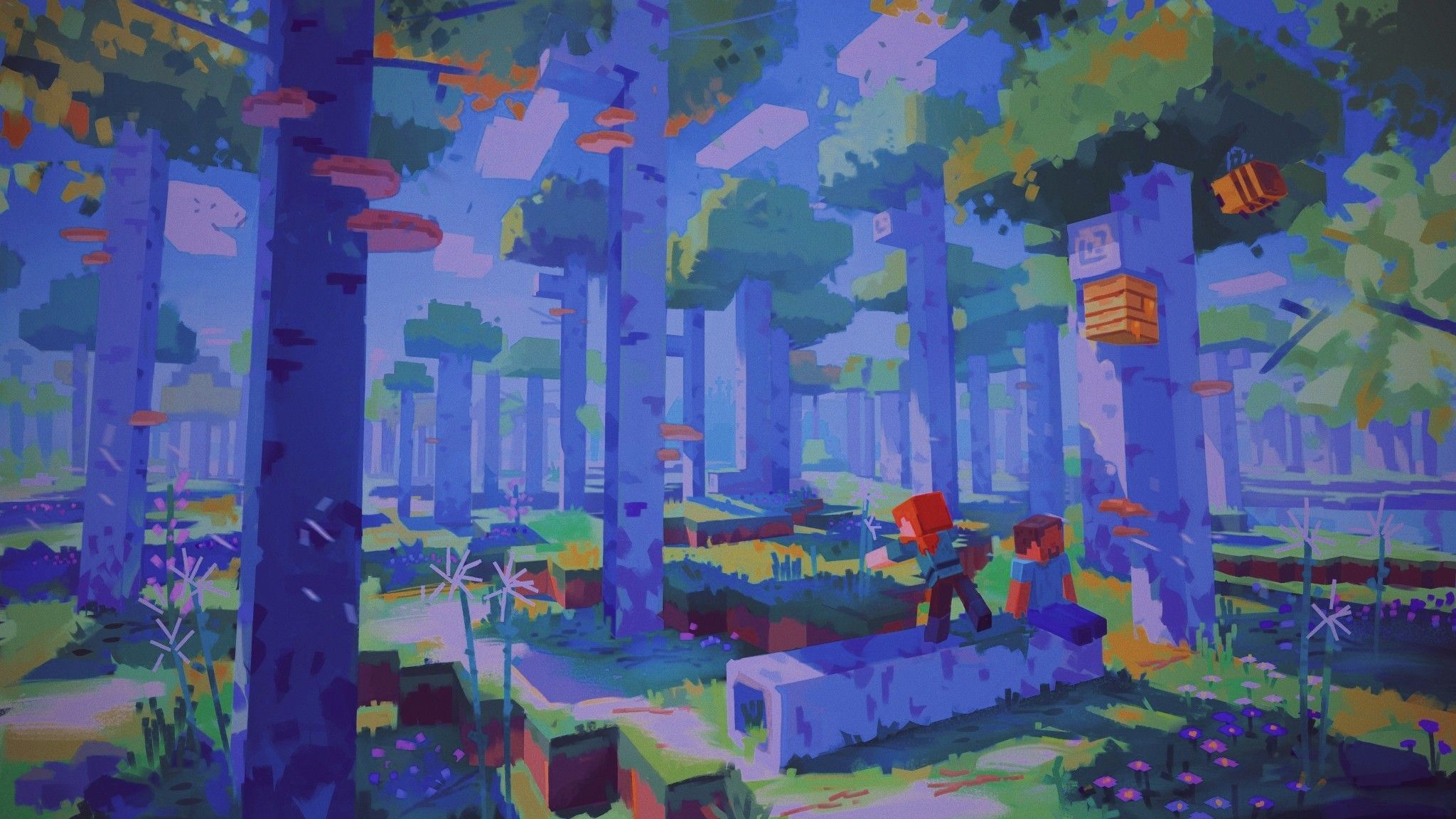 2048x1152 Minecraft. Birch Forest Aesthetic. Desktop wallpaper art, Wallpaper dekstop, Destop wallpaper