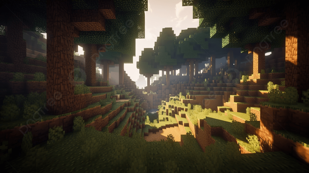 1200x673 Minecraft Scene Inside A Beautiful Tree Covered Forest Background, Woodlands Picture Background Image And Wallpaper for Free Download