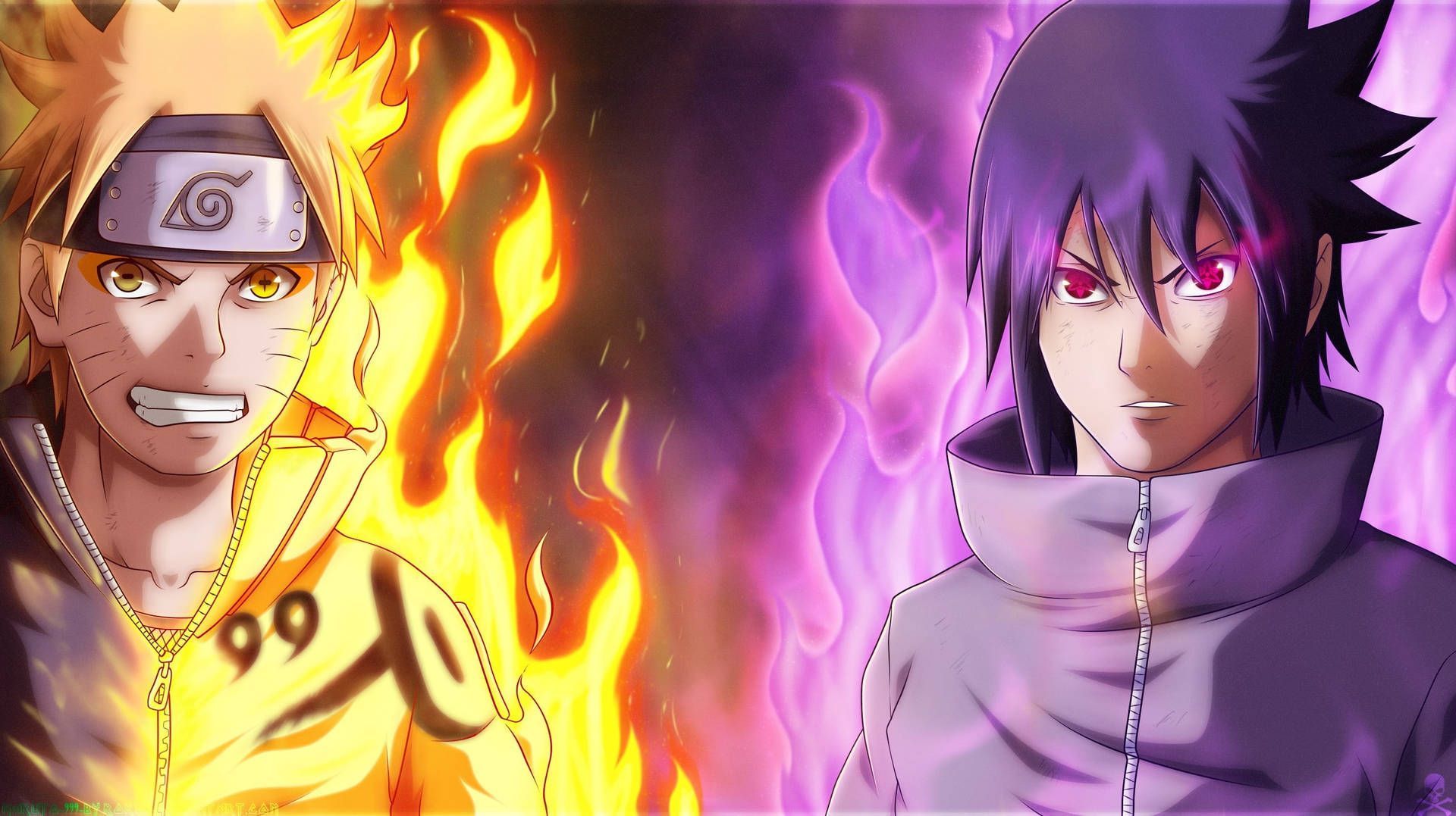 1920x1077 Naruto Vs Sasuke Wallpaper