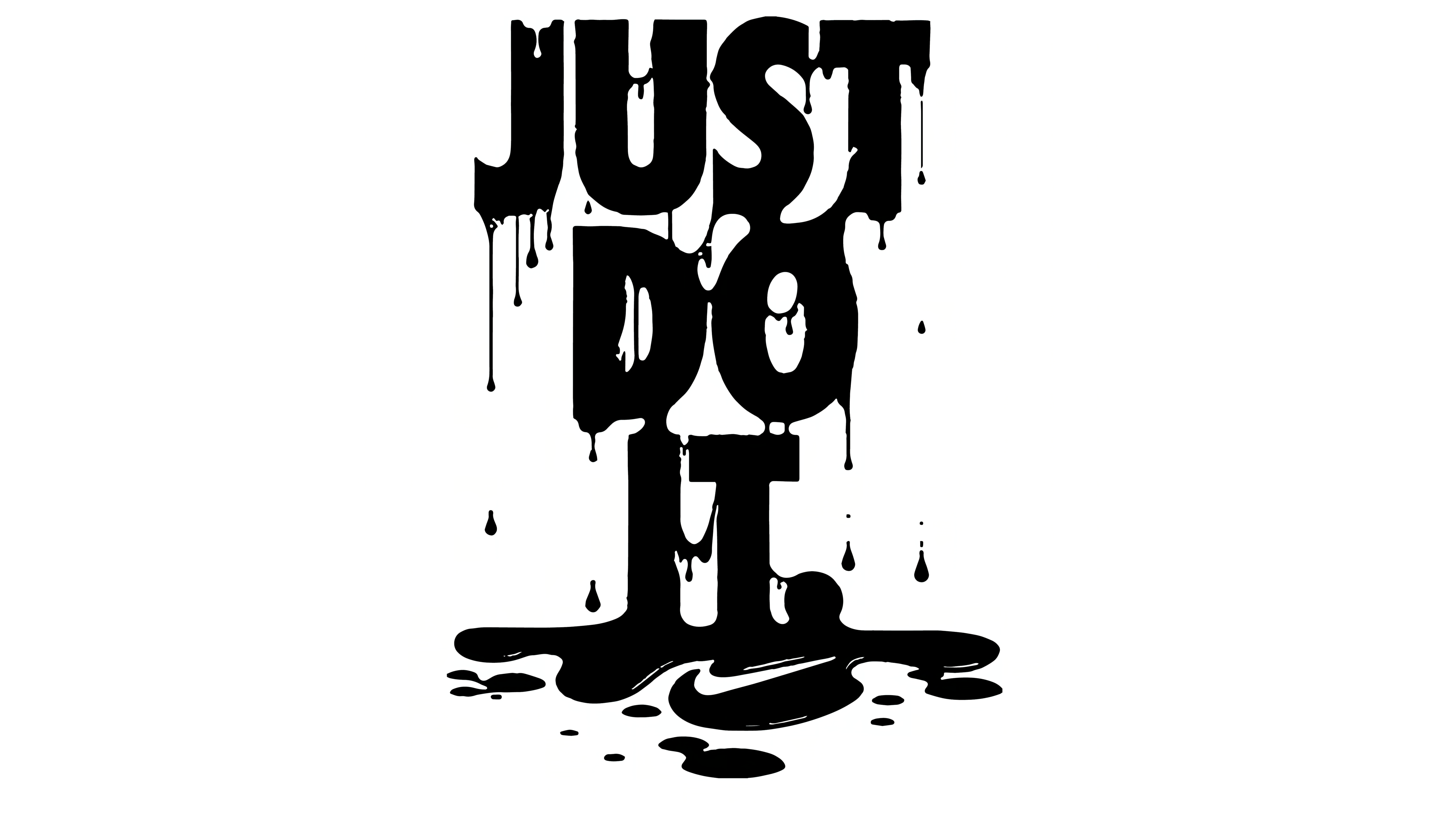 5120x2880 Just Do It Wallpaper 4K, Drippy, 8K, White background