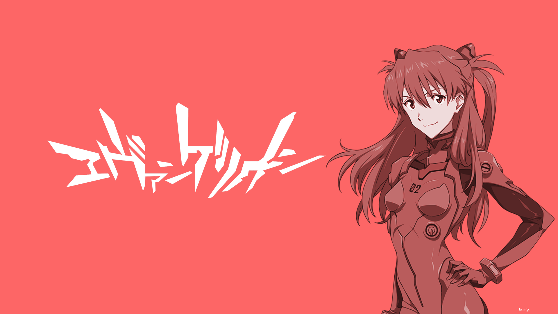 1920x1080 Neon Genesis Evangelion, Asuka Langley Soryu, mecha fight, mecha girls, red background Gallery HD Wallpaper