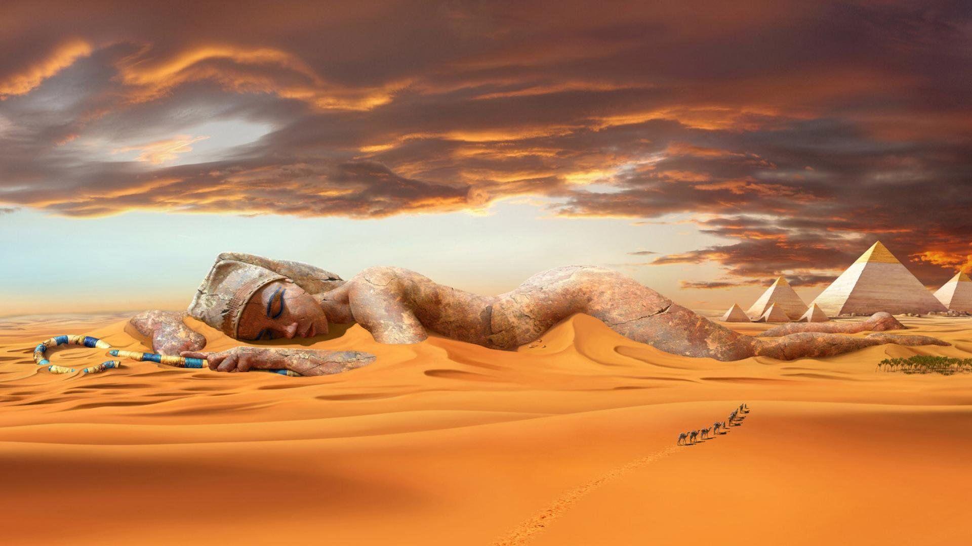 1920x1080 Egyptian Queen Statue