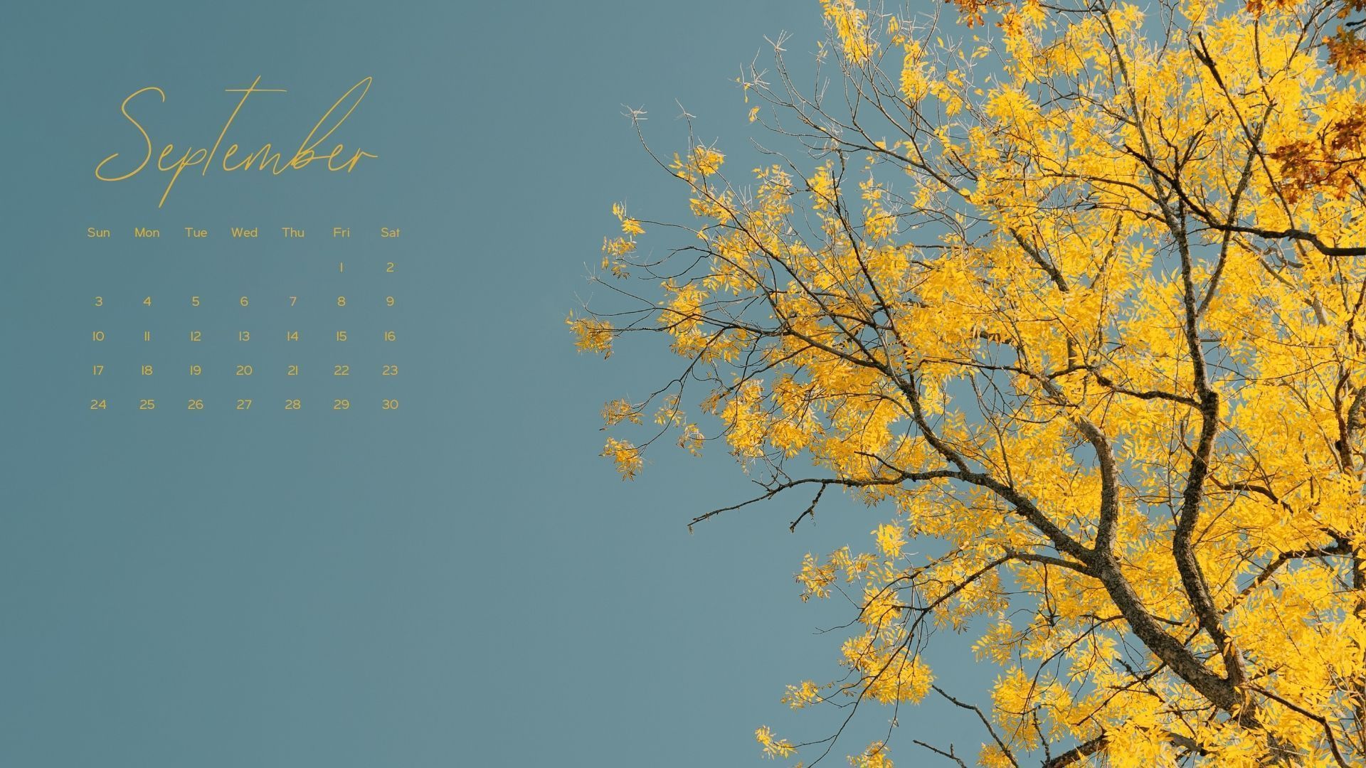 1920x1080 September Calendar Wallpaper Tech Background