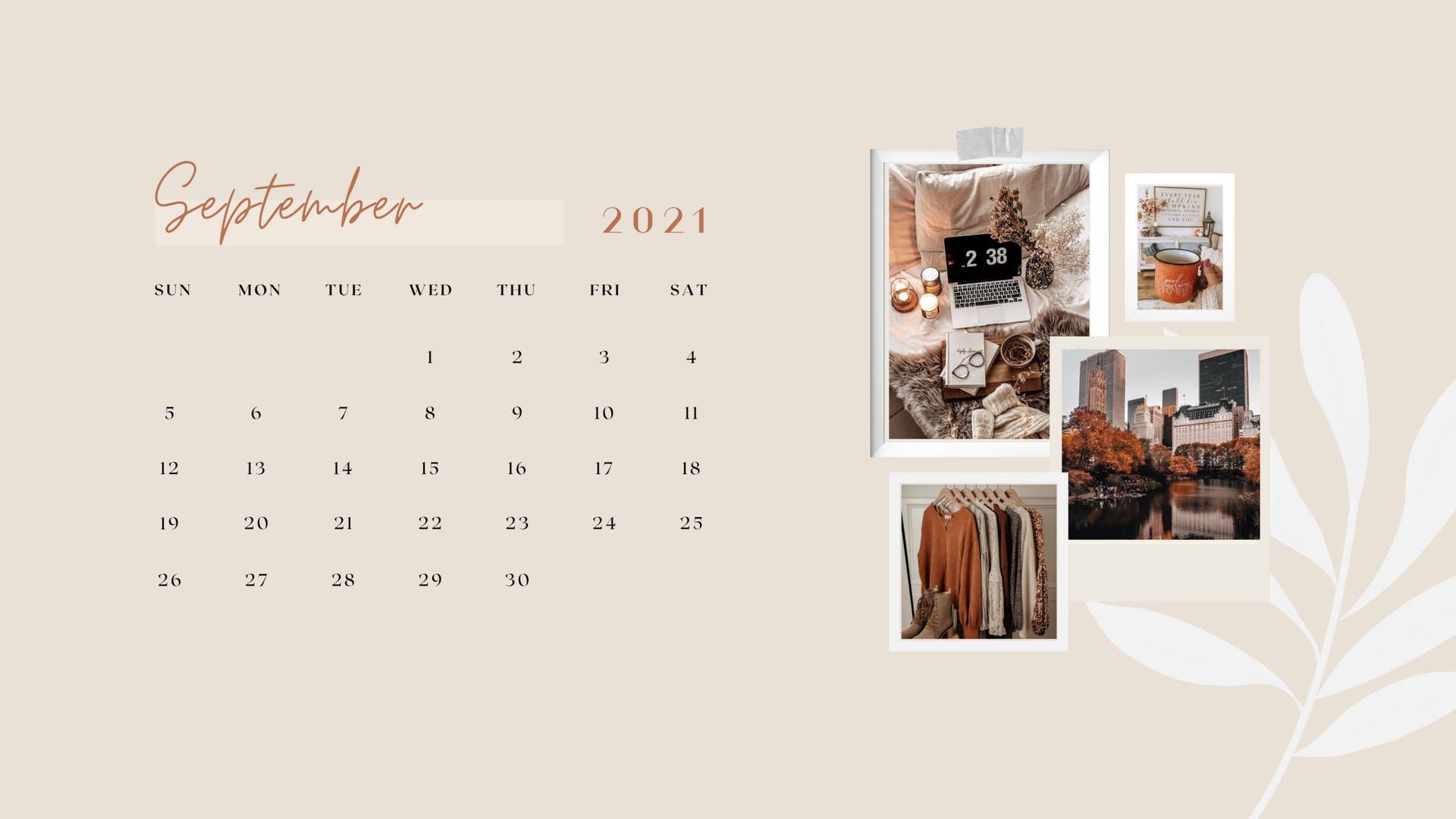 1920x1080 Download September Calendar Macbook Pro Aesthetic Wallpaper