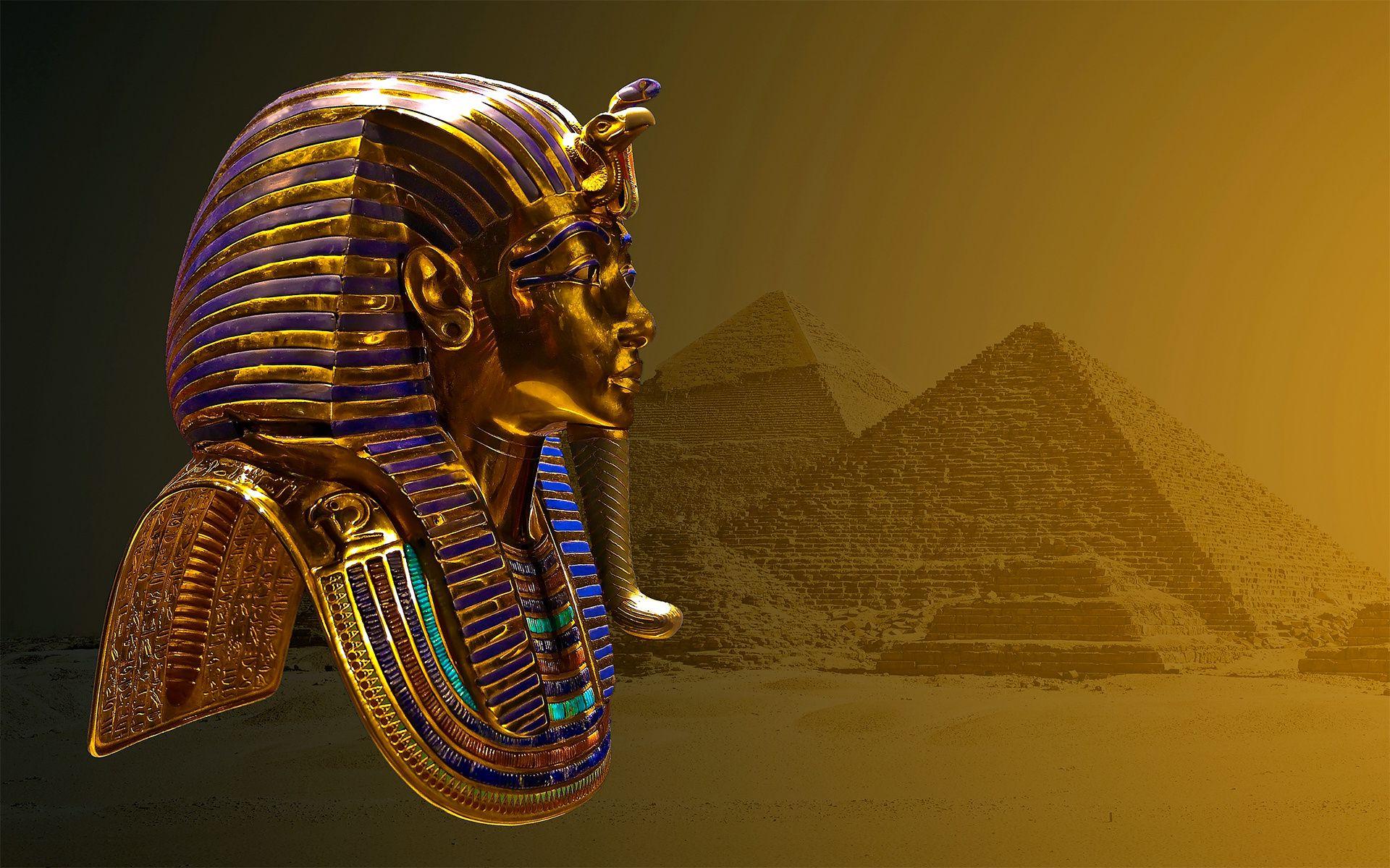 1920x1200 Tutankhamun mask pyramid egypt wallpaperx1200