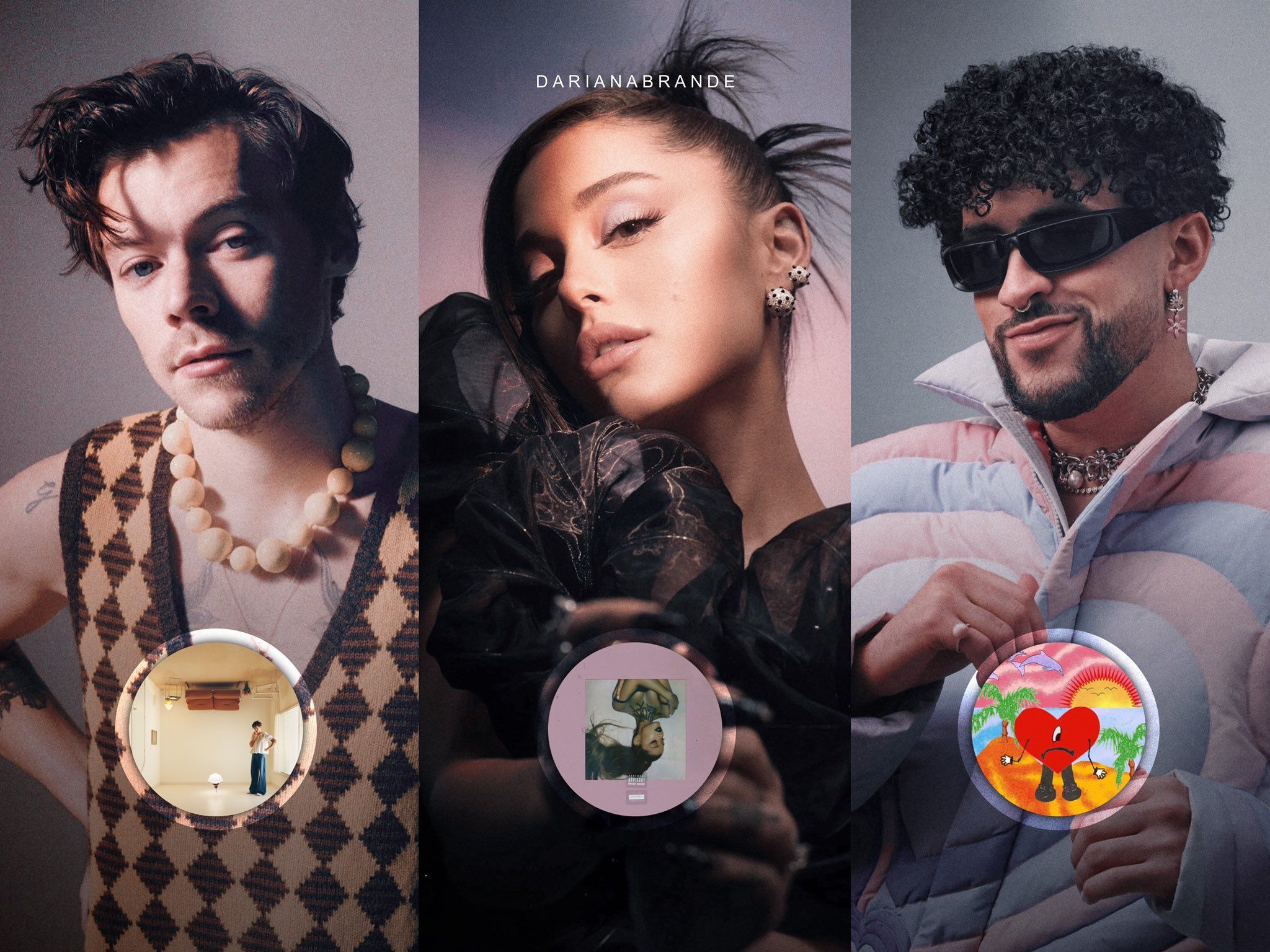 2048x1536 Ariana Charts Styles' “Harry's House” joins Ariana Grande's “thank u, next” and Bad Bunny's “Un Verano Sin Ti” as the only albums in Spotify history to debut all of