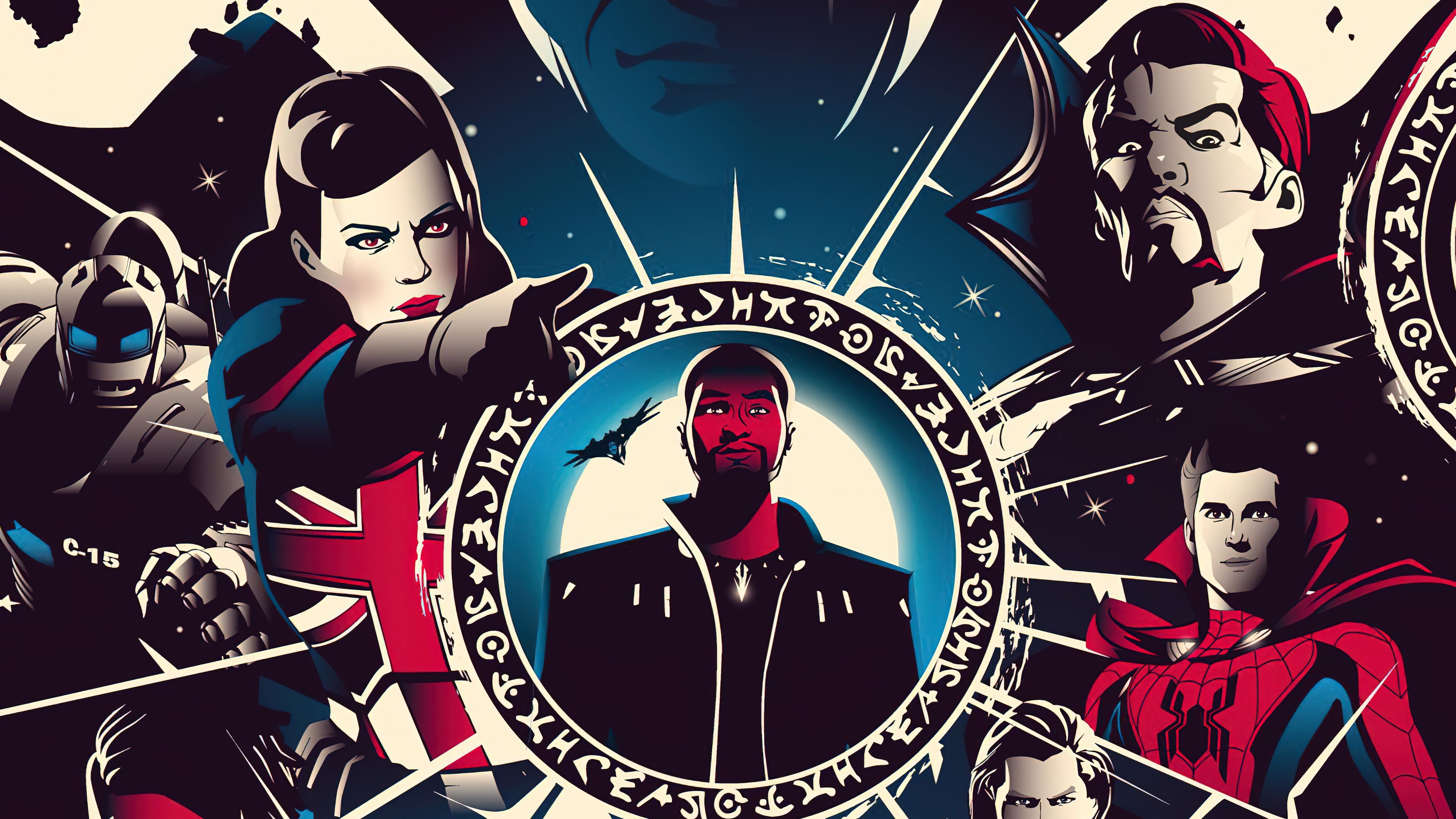 3840x2160 Mobile wallpaper: Spider Man, Tv Show, Peter Parker, T'challa, Doctor Strange, What If ?, Captain Carter, 1053522 download the picture for free