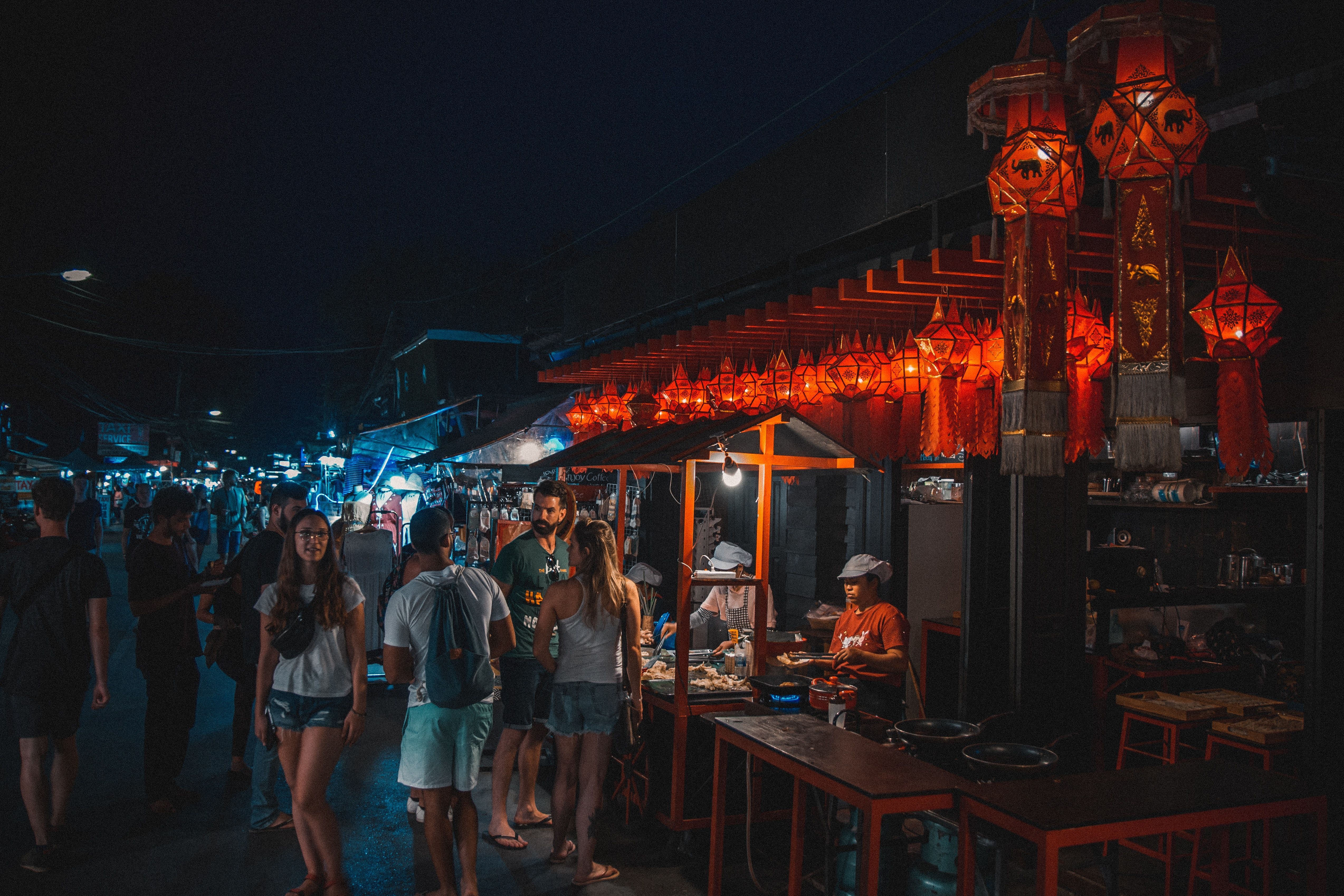 5094x3396 People Walking on Street Market · Free