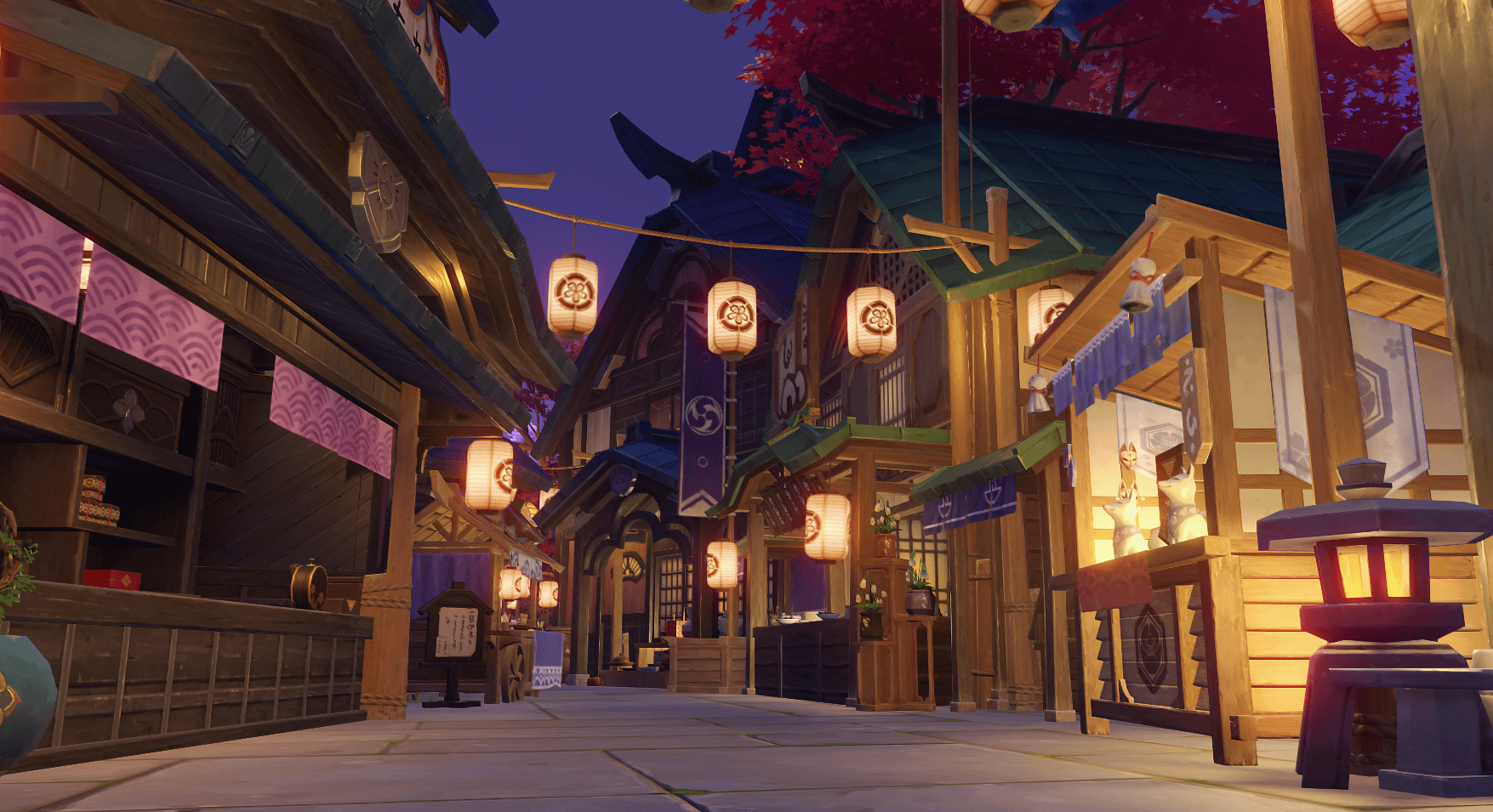 1755x955 Inazuma Night Market Alley : R Genshin_Impact