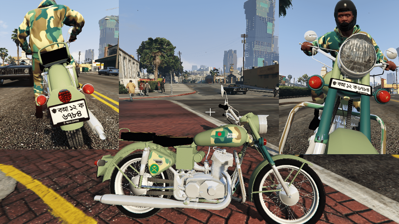 1366x768 Bangladesh Army Bullet Bike Royal Enfield [Skin]-