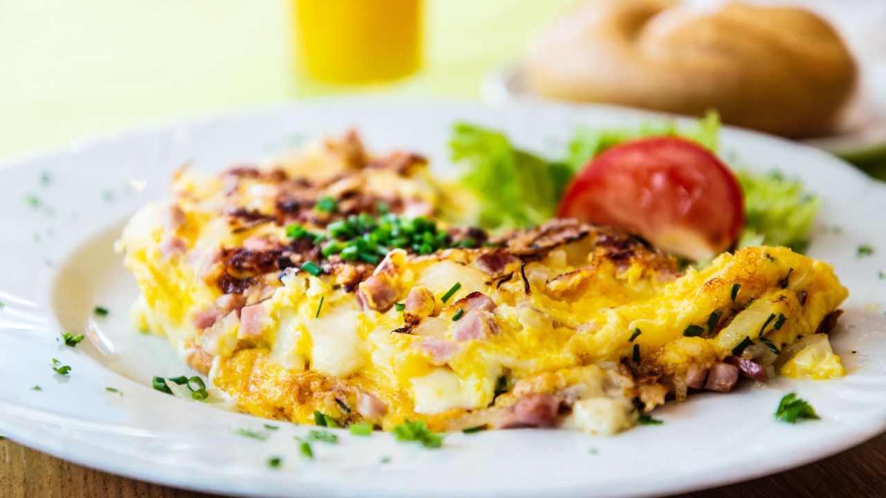 1280x720 Download wallpaper food, Breakfast, plate, bread, omelette, section food in resolution 1280x720